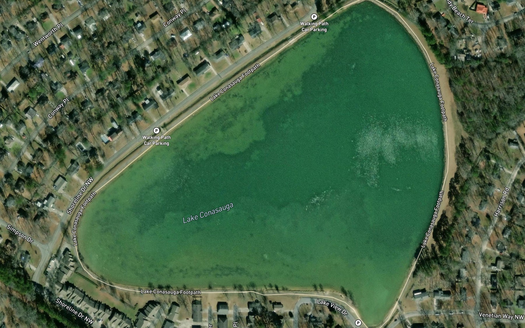 Satellite map of the Lake Conasauga