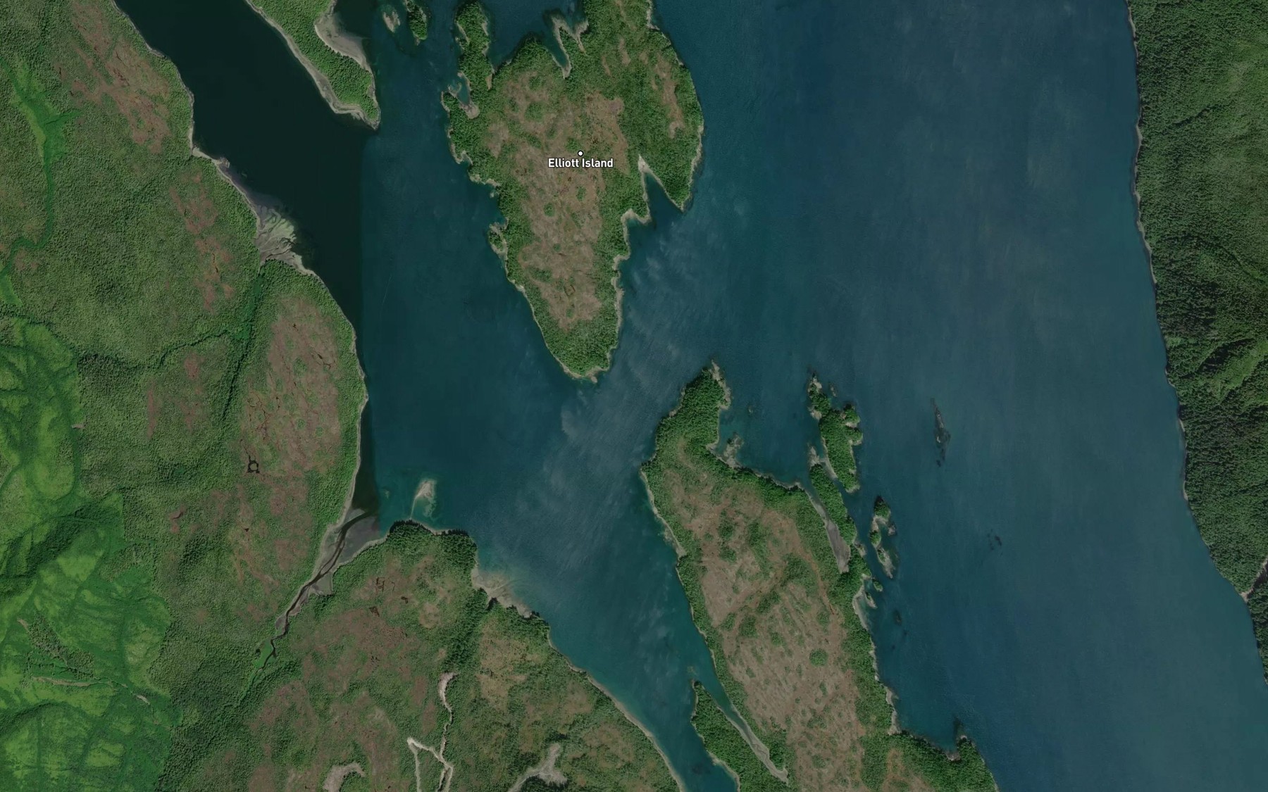 Satellite map of the Bloxam Passage