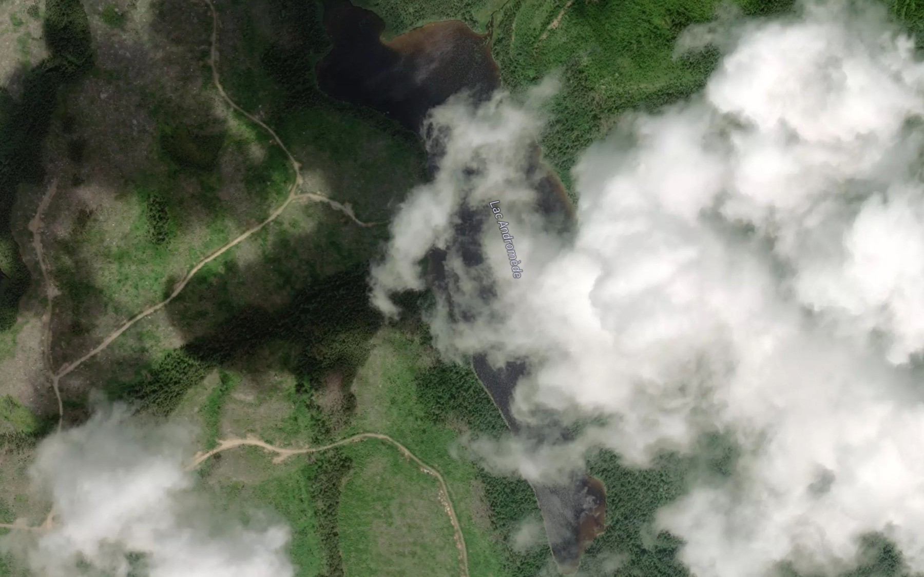 Satellite map of the Lac Andromede