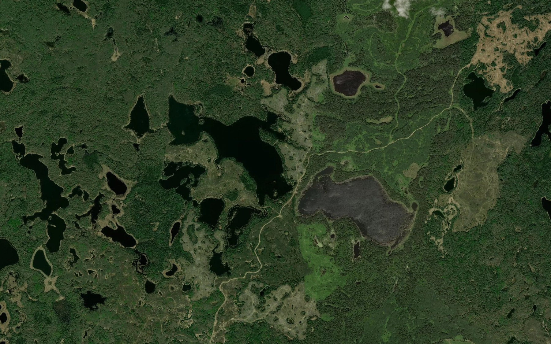 Satellite map of the Watjask Lakes