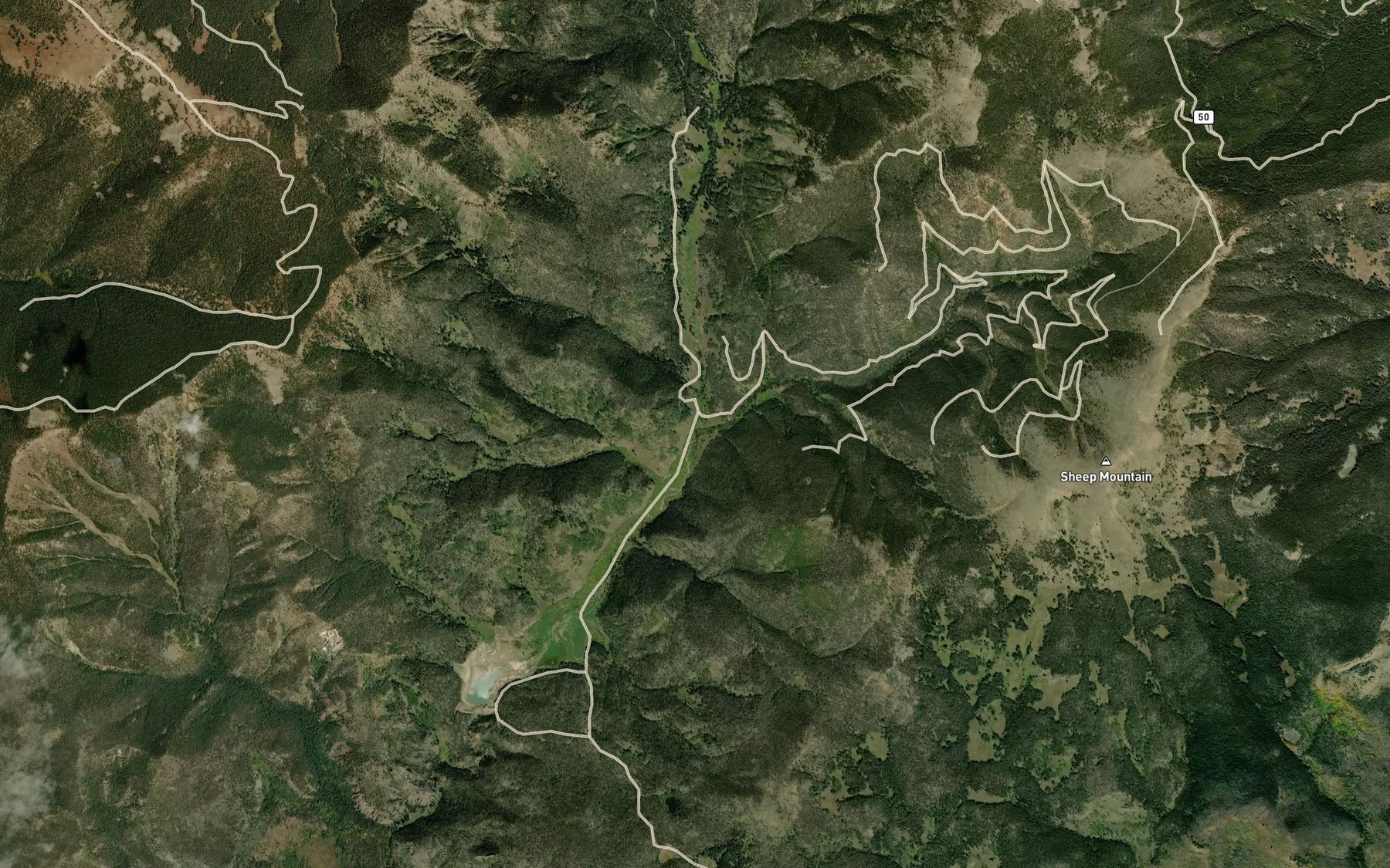 Satellite map of the Sheep Creek