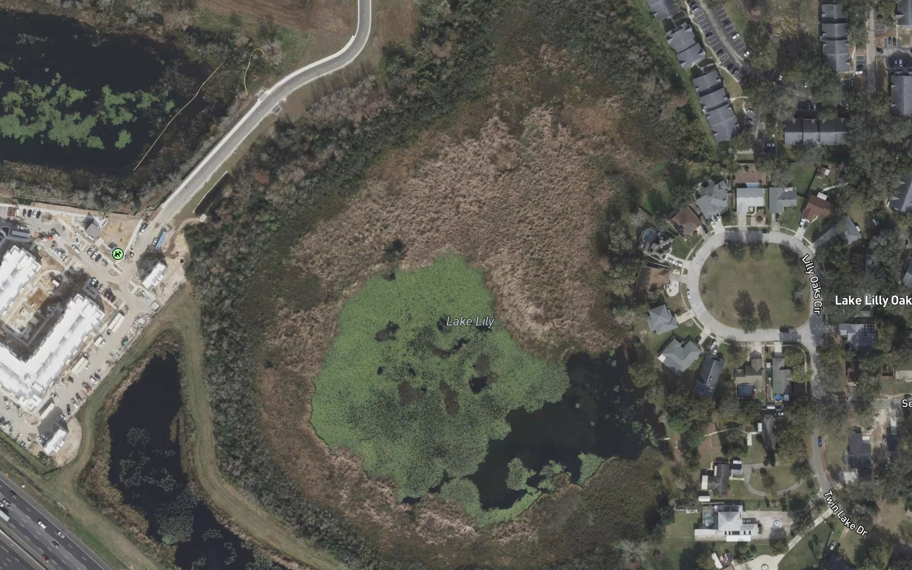 Satellite map of the Lake Lily