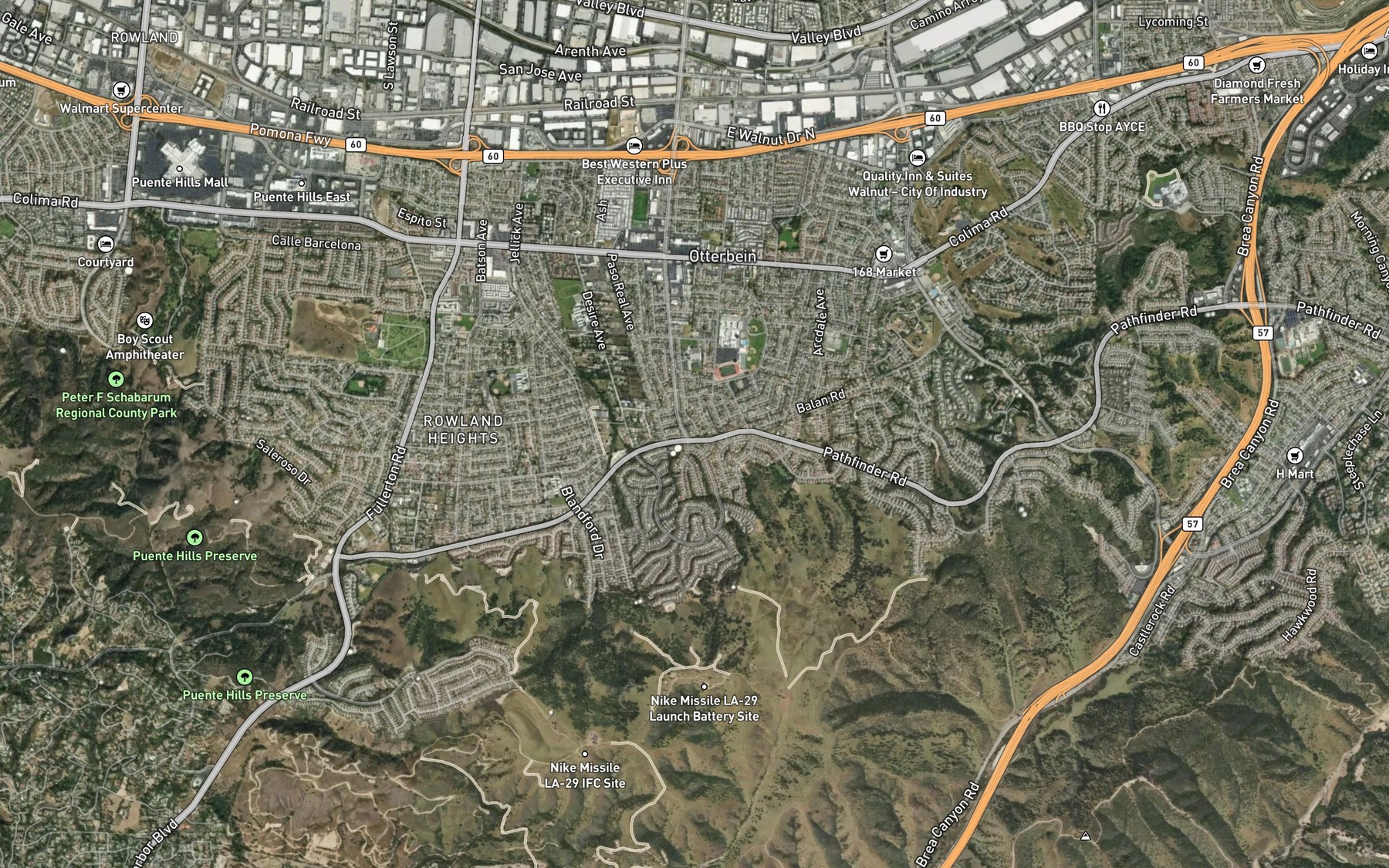 Satellite map of the Alvarado Hot Springs
