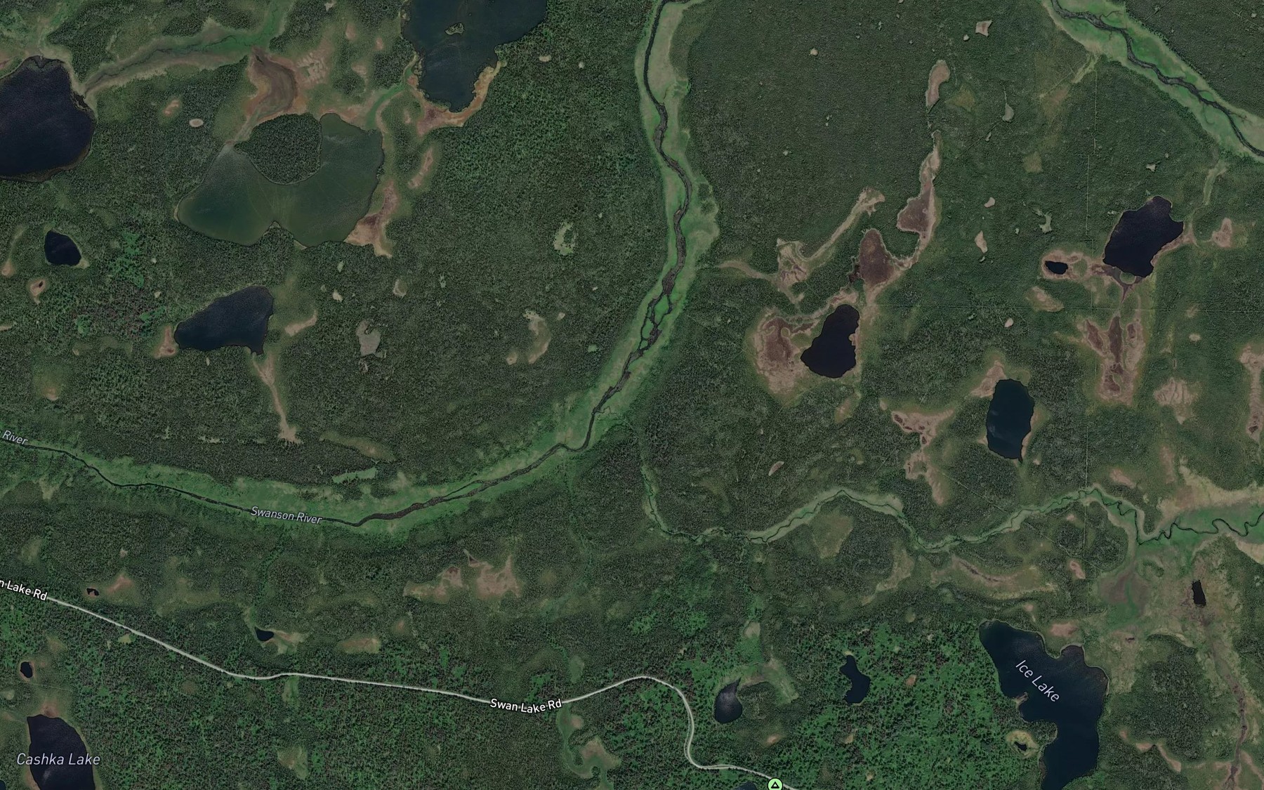 Satellite map of the Swan Creek