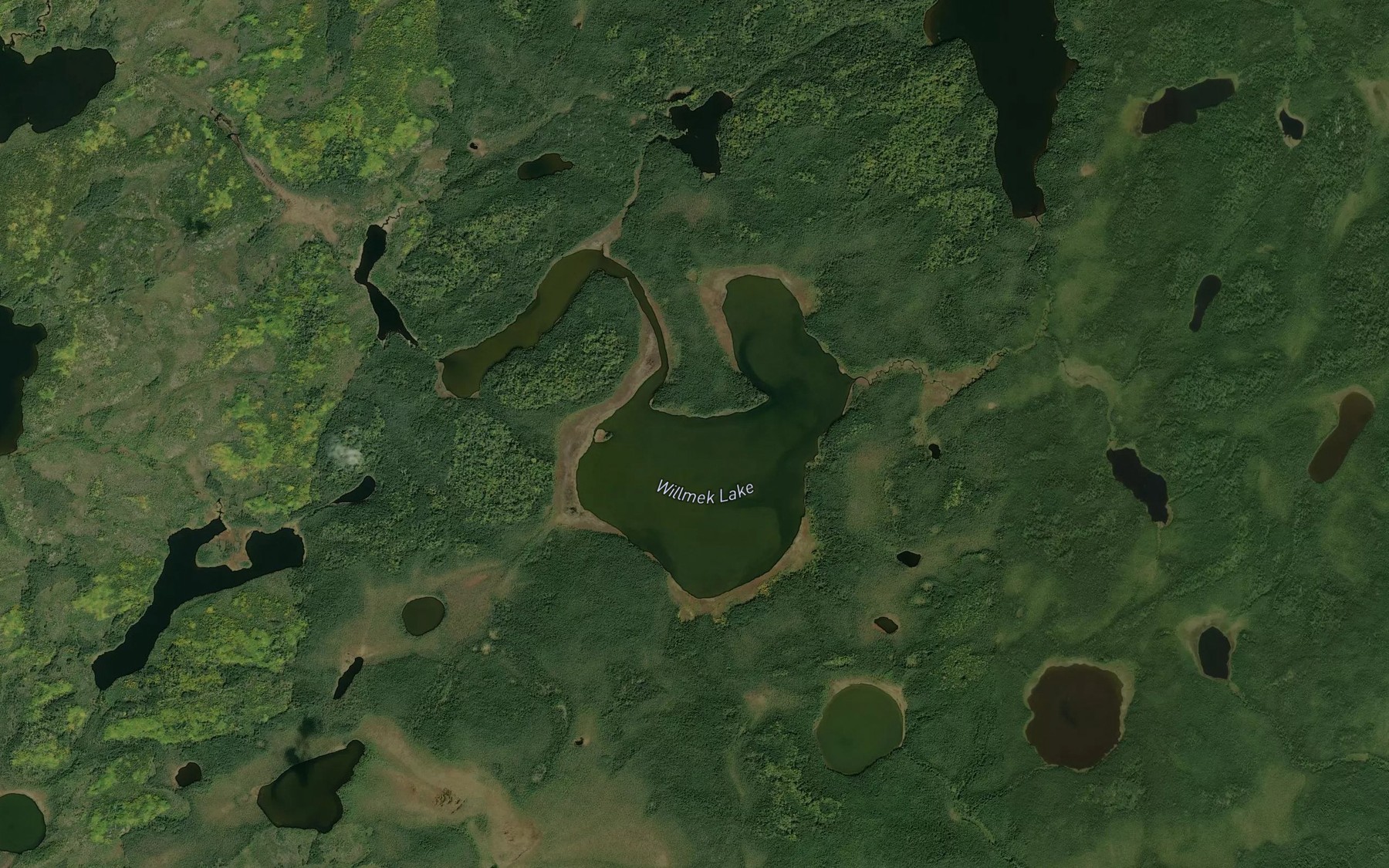 Satellite map of the Willmek Lake