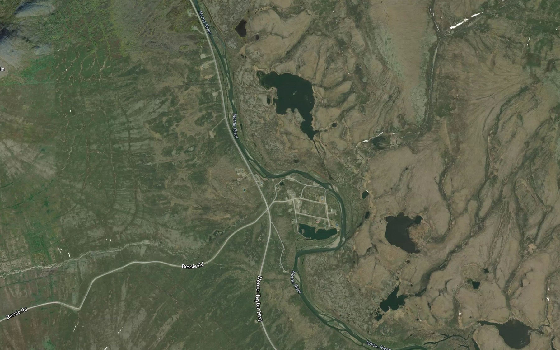 Satellite map of the Dexter Creek