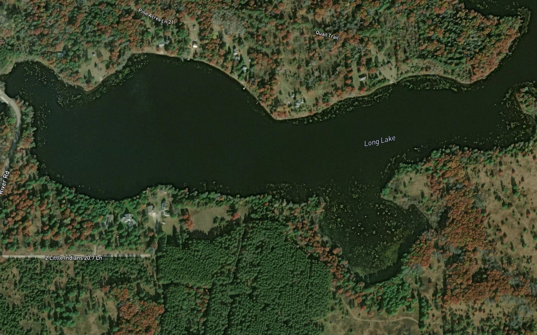 Satellite map of the Long Lake