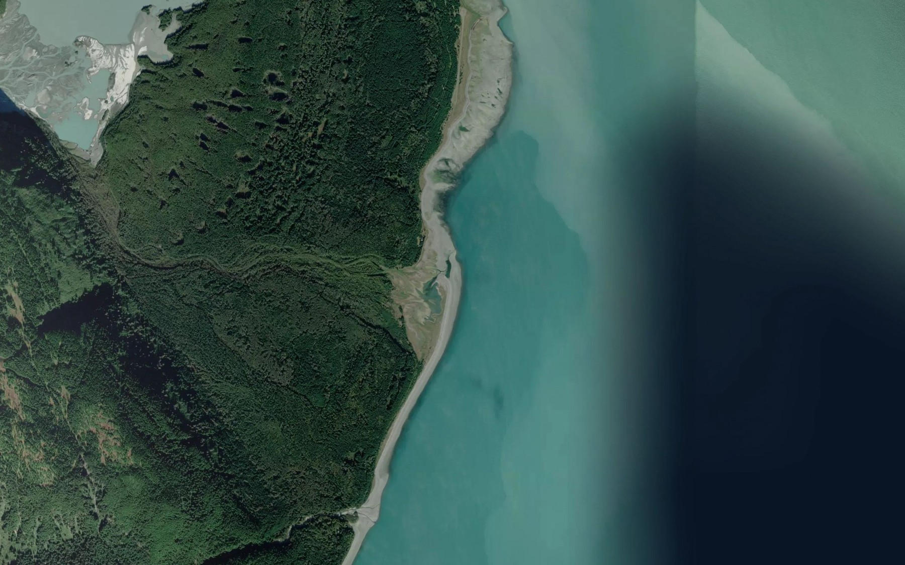 Satellite map of the Glacier River