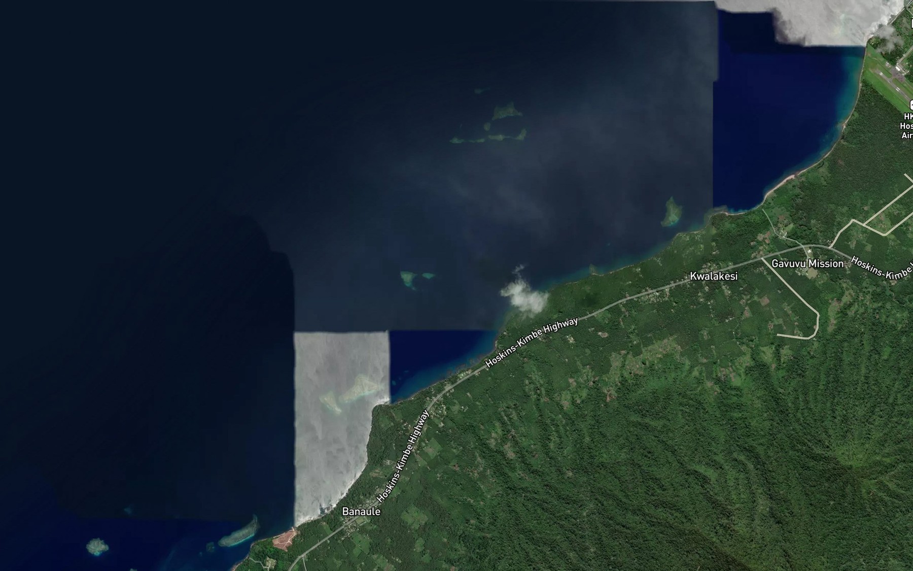 Satellite map of the Manley Reef