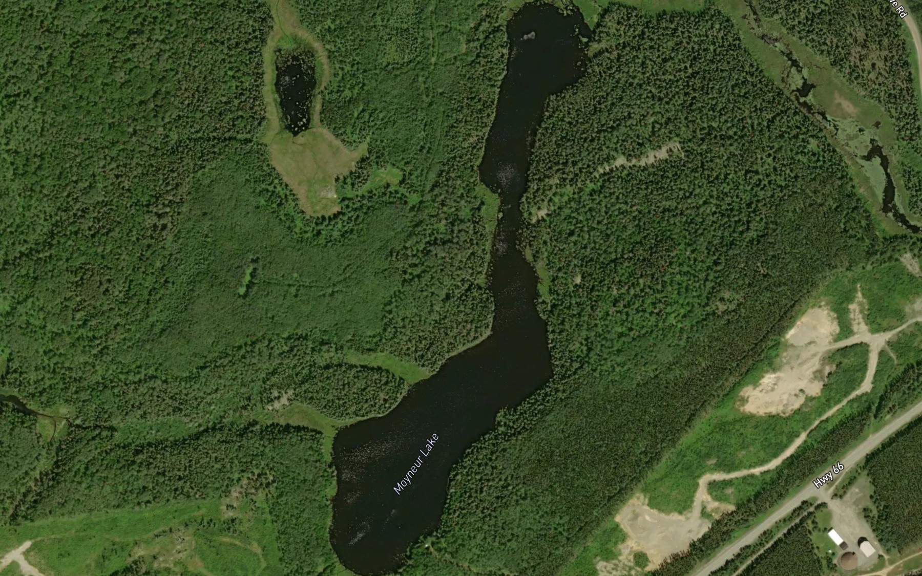 Satellite map of the Moyneur Lake