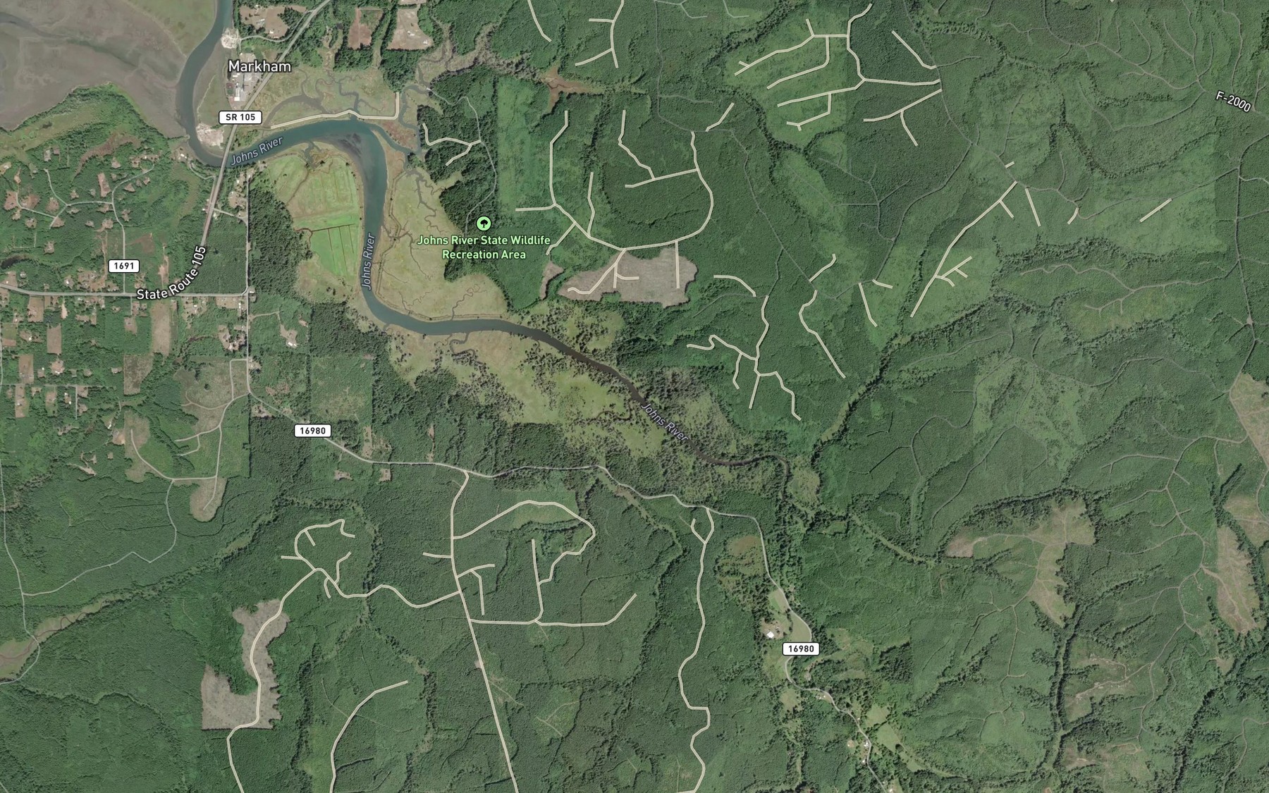 Satellite map of the Gold Creek
