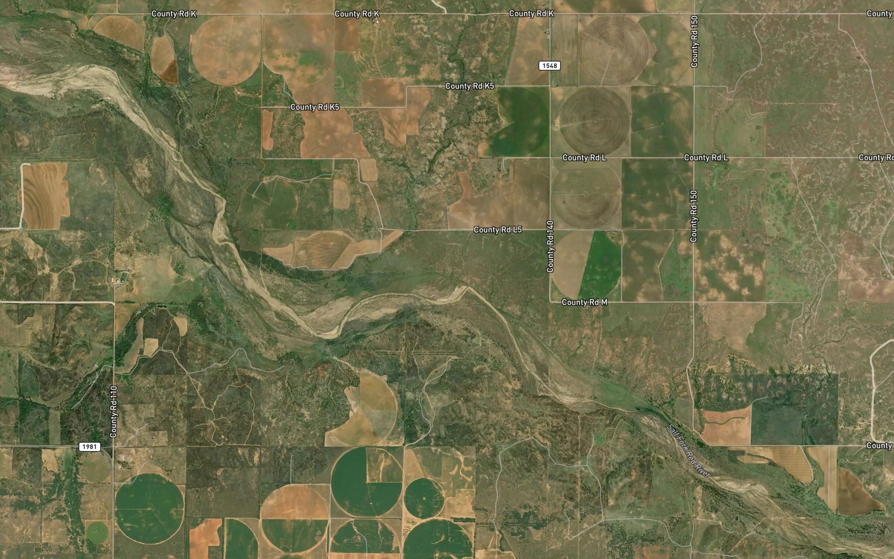 Satellite map of the Lake Creek