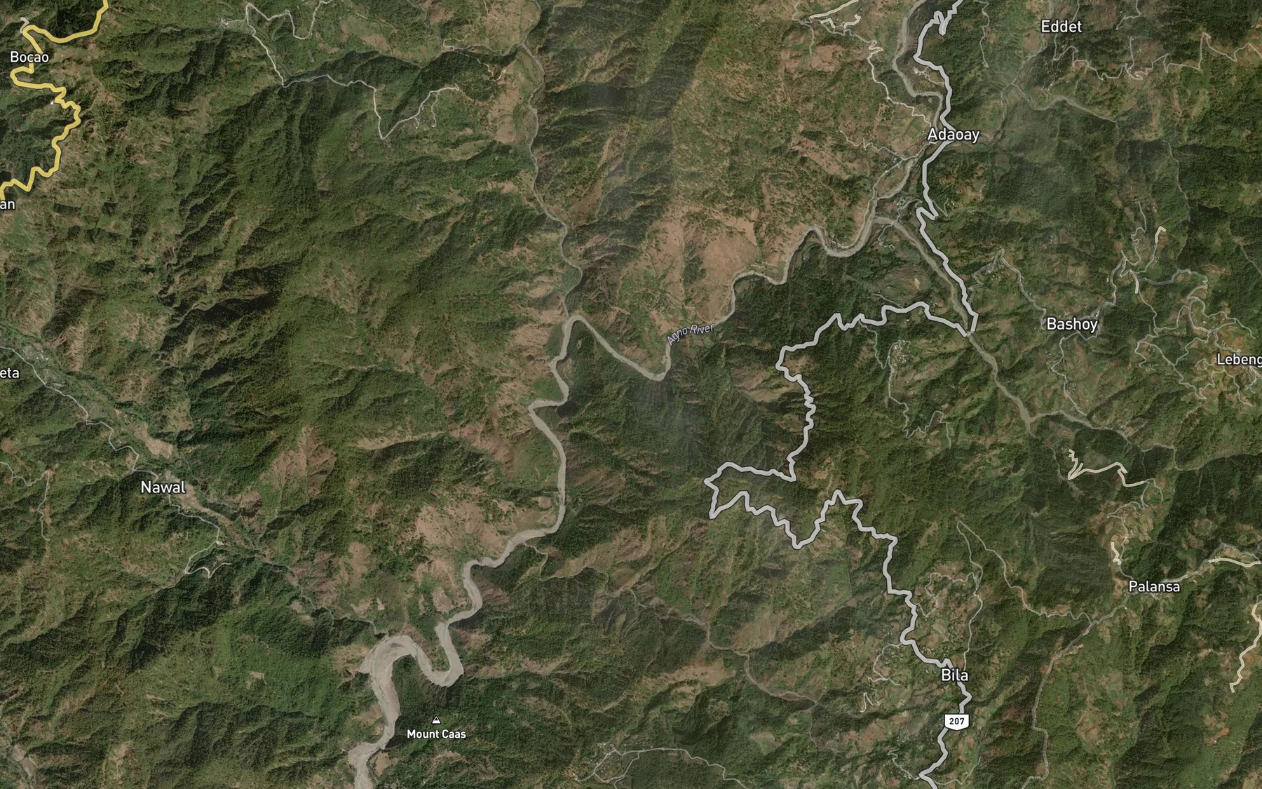 Satellite map of the Asin Spring