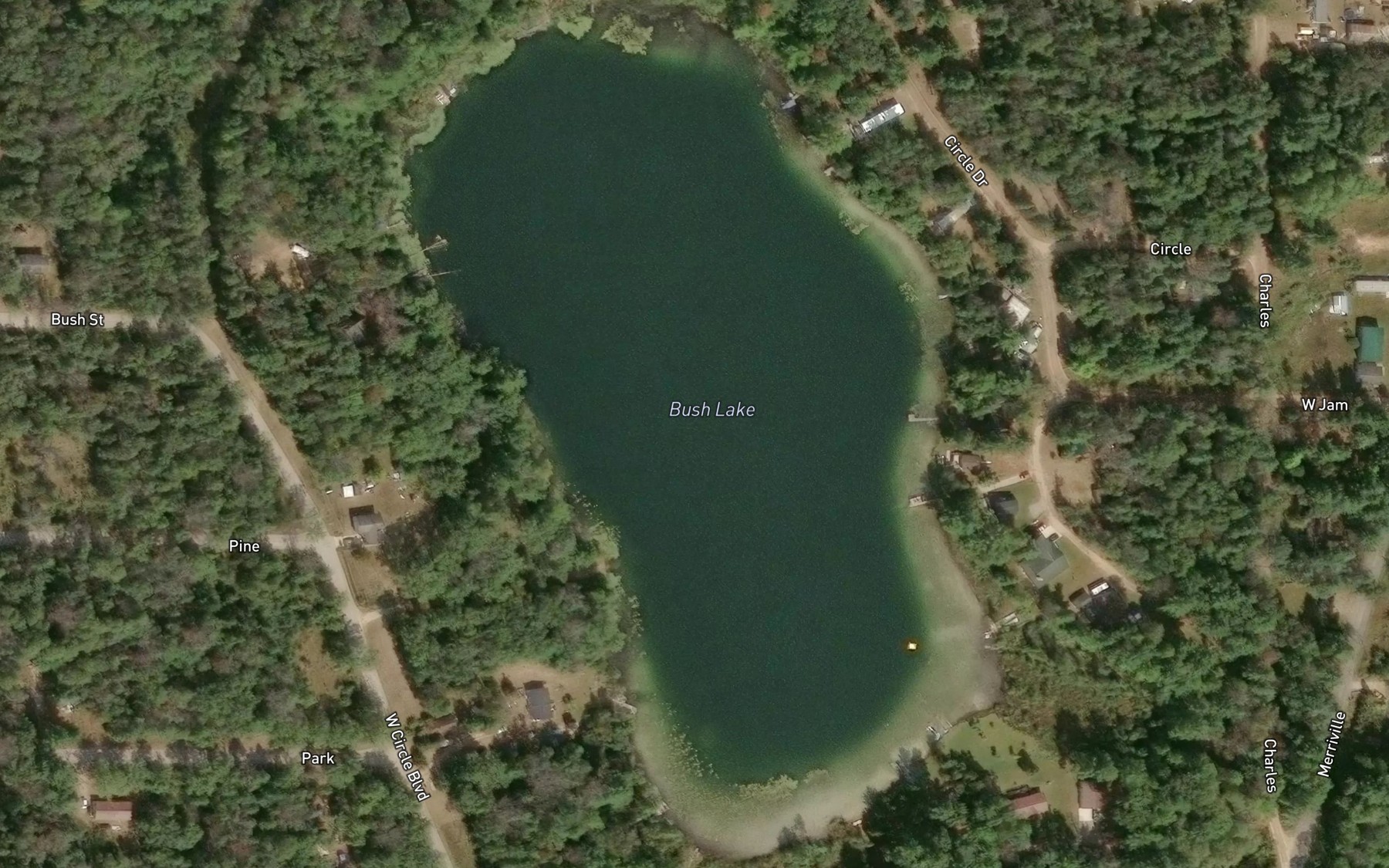 Satellite map of the Bush Lake