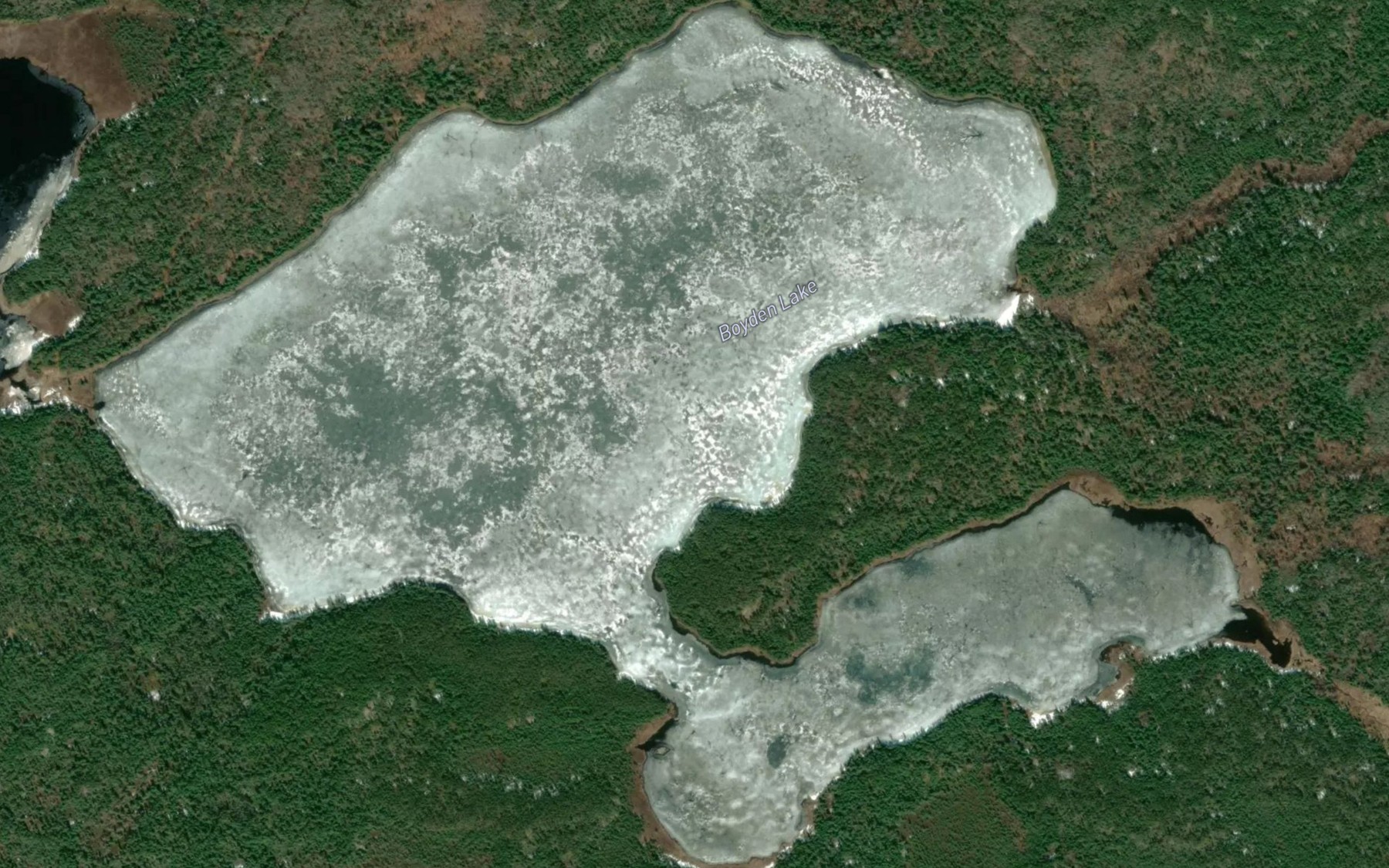 Satellite map of the Boyden Lake