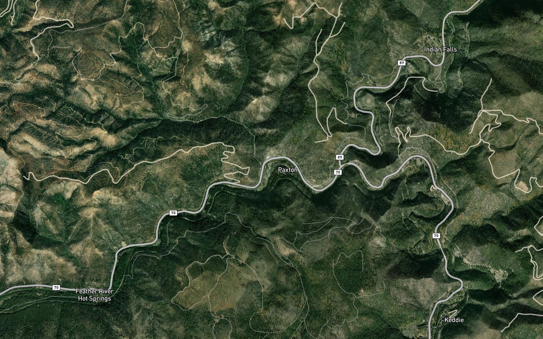 Satellite map of the Soda Creek
