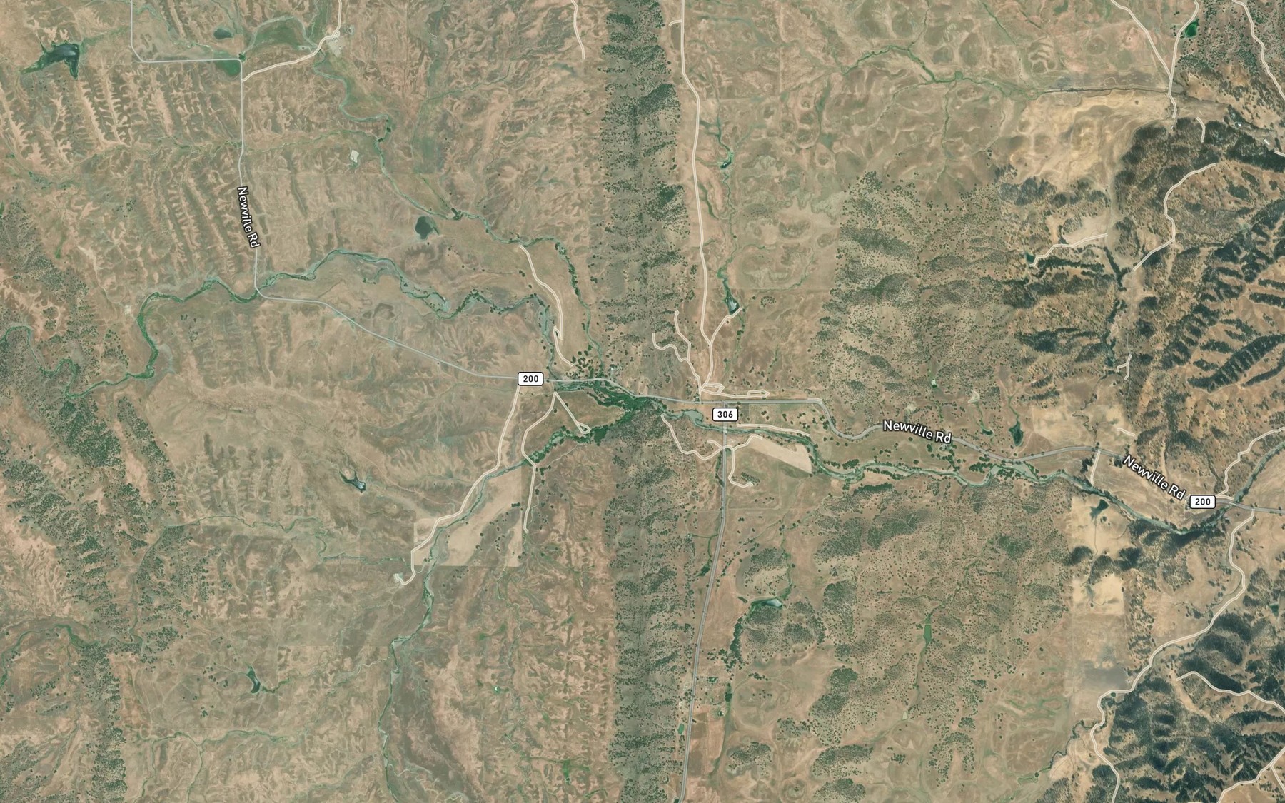 Satellite map of the Heifer Camp Creek