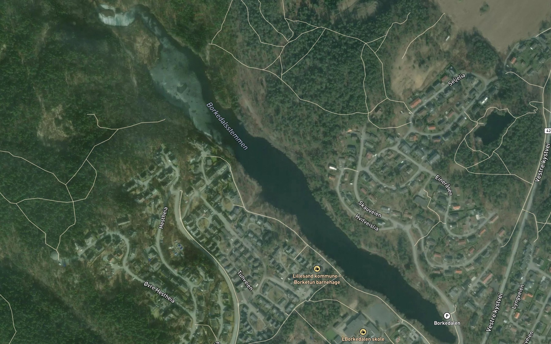 Satellite map of the Borkedalsvannet