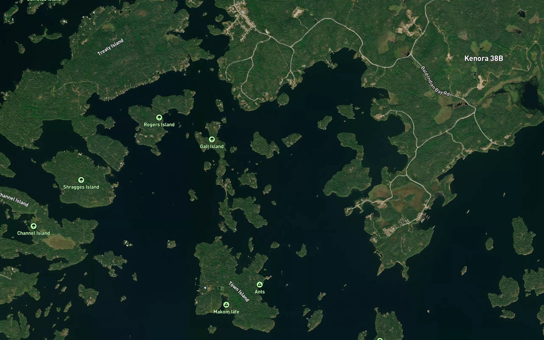 Satellite map of the Matheson Bay