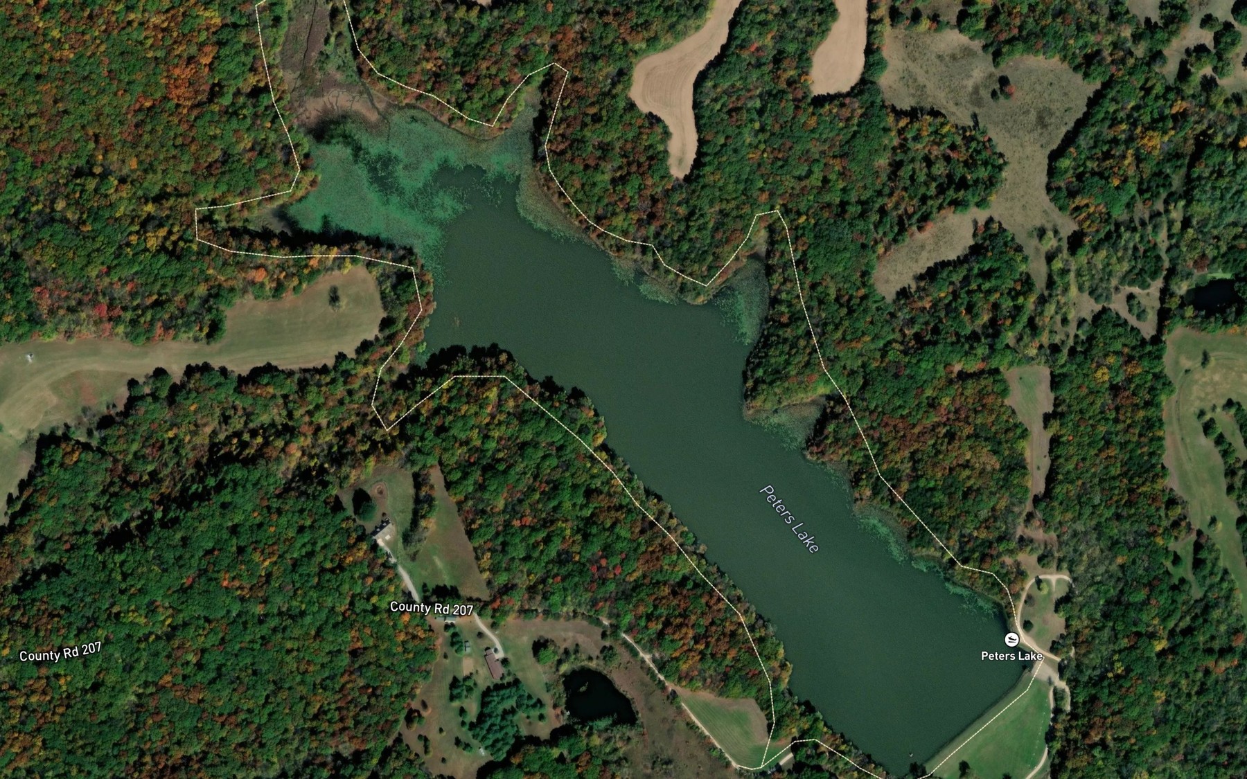Satellite map of the Fayette Lake
