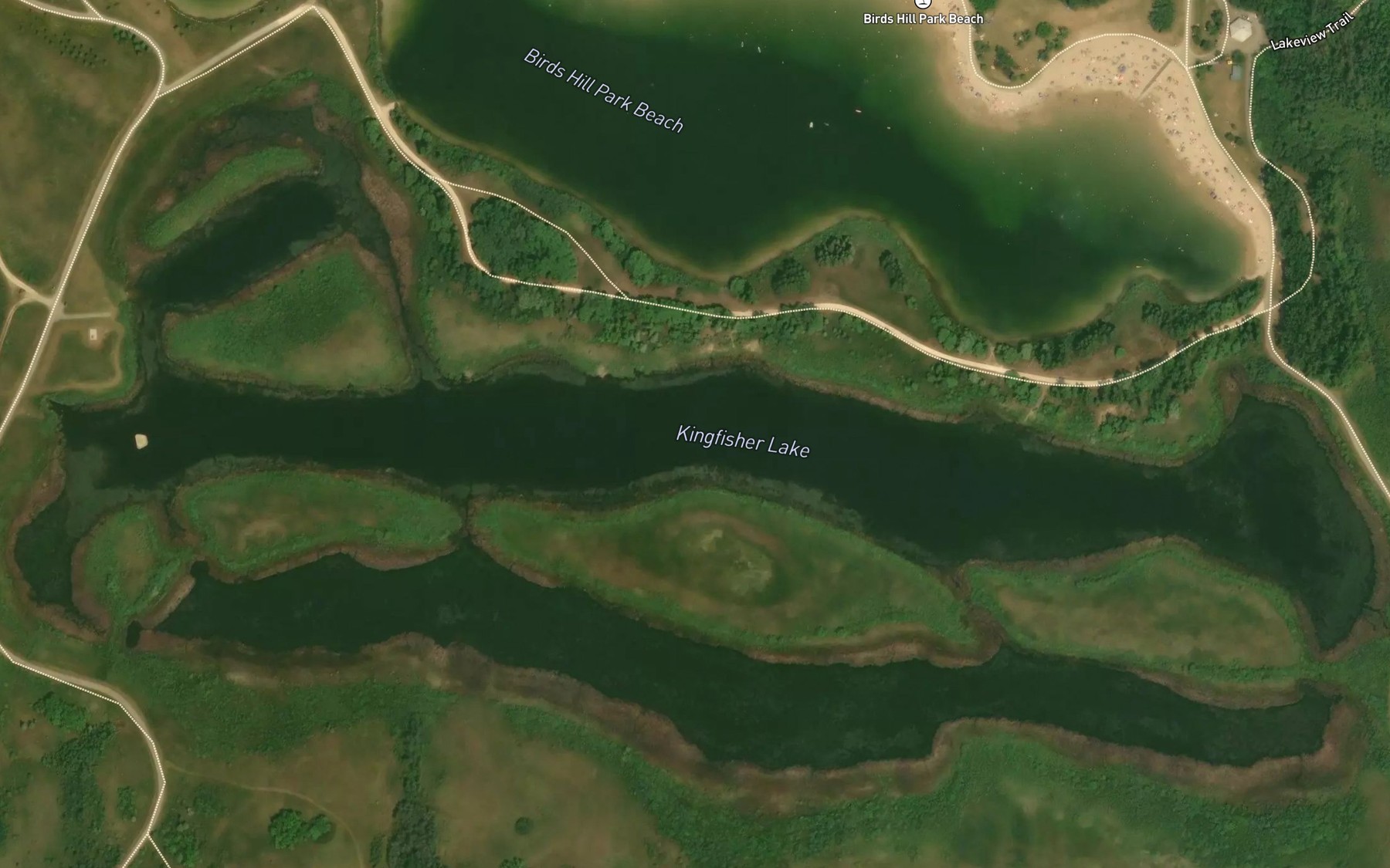 Satellite map of the Kingfisher Lake