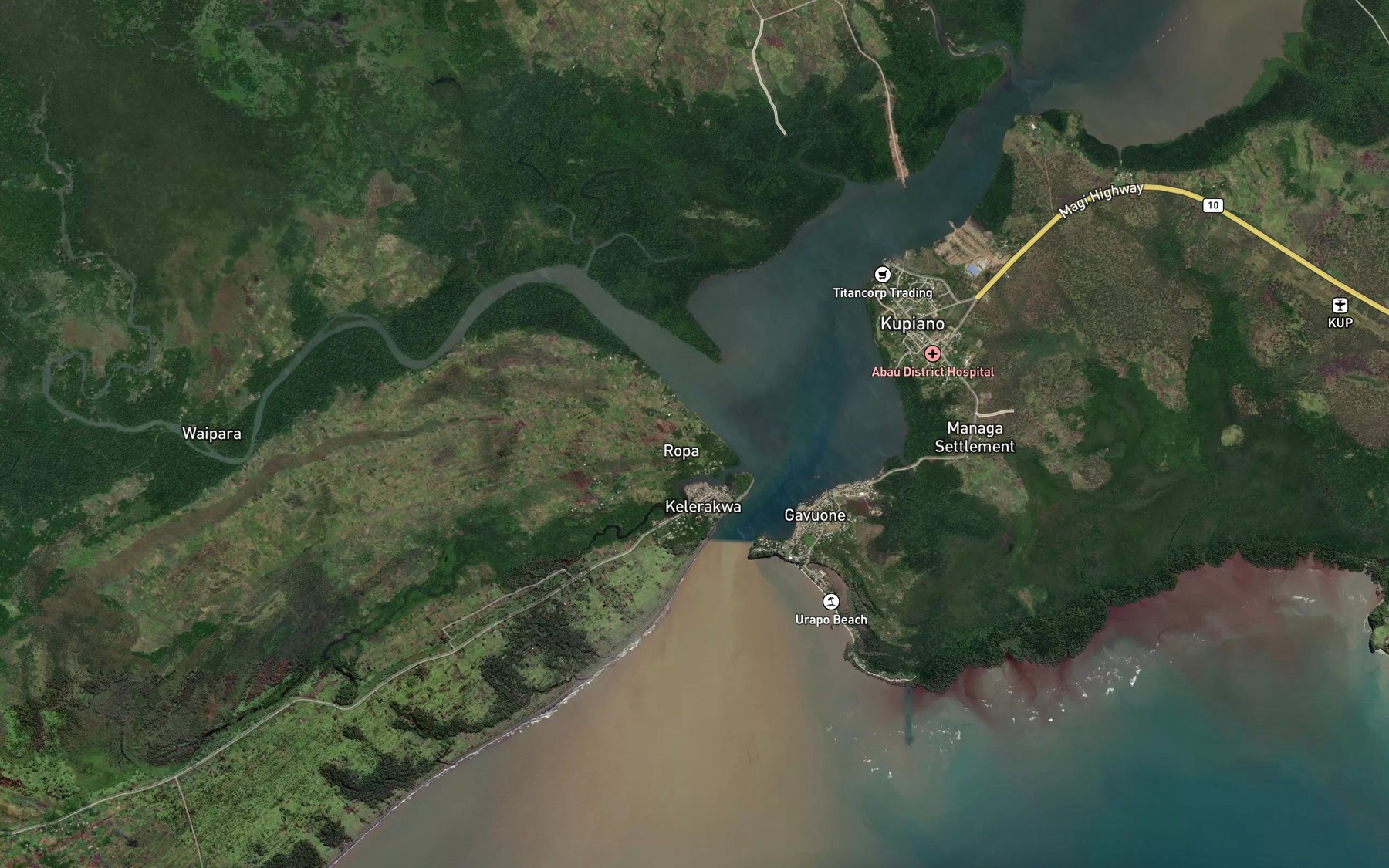 Satellite map of the Gonema Oru River