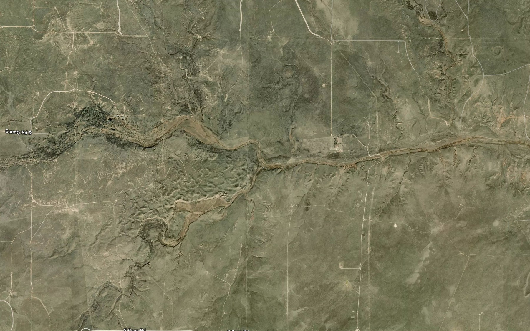 Satellite map of the Running Water Creek