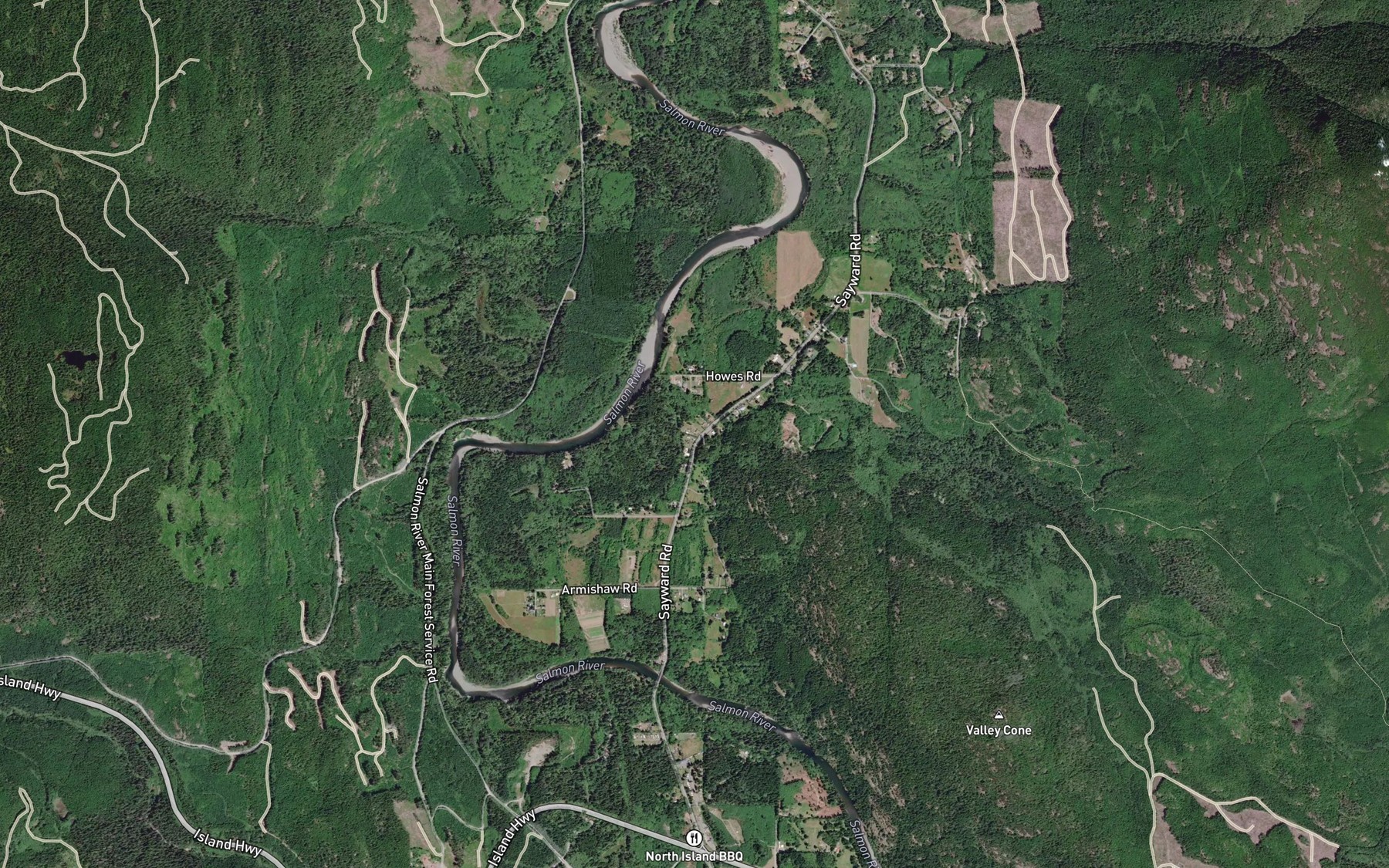 Satellite map of the Springer Creek