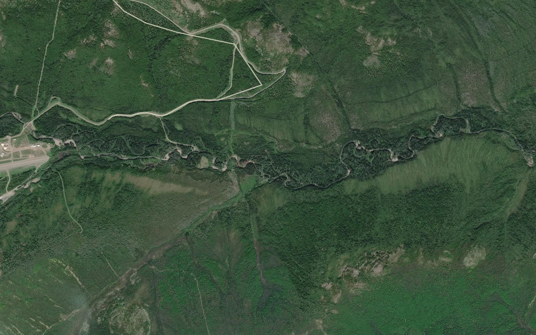 Satellite map of the Flat Creek