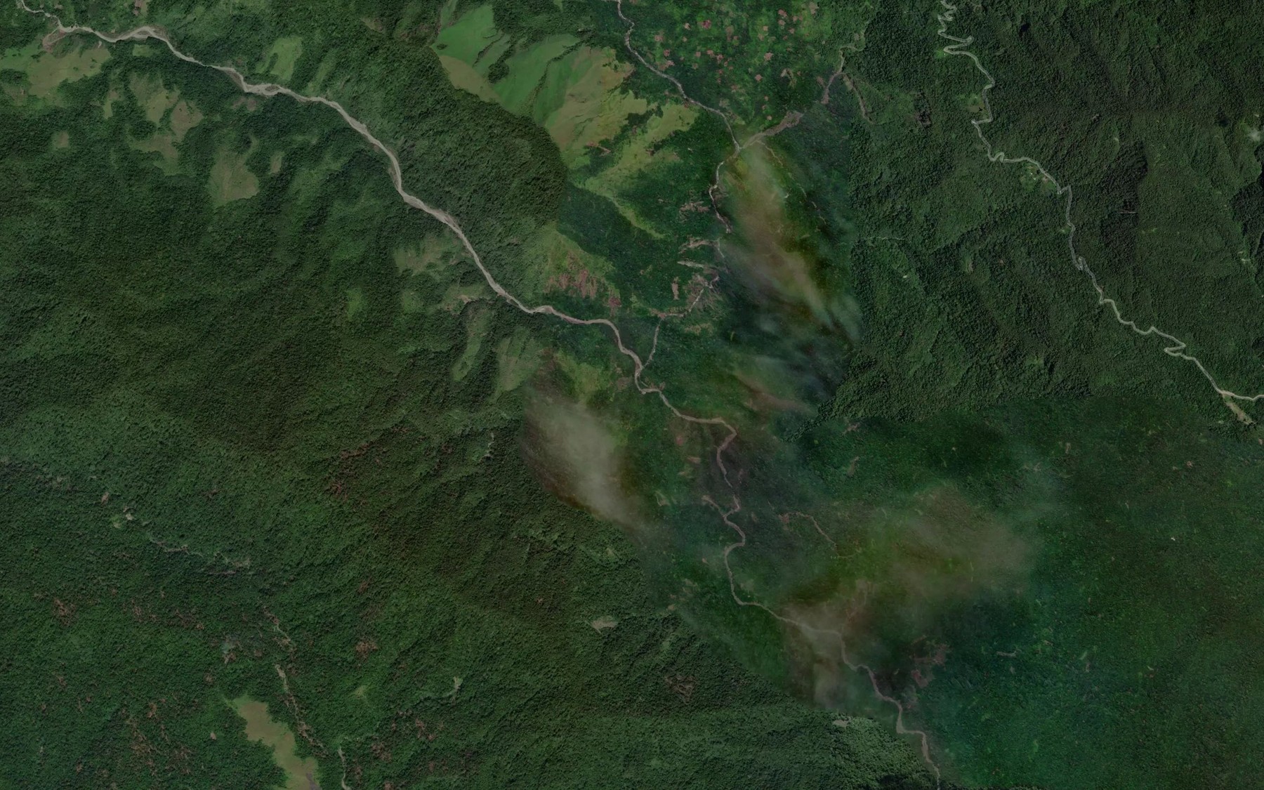 Satellite map of the Sanem River