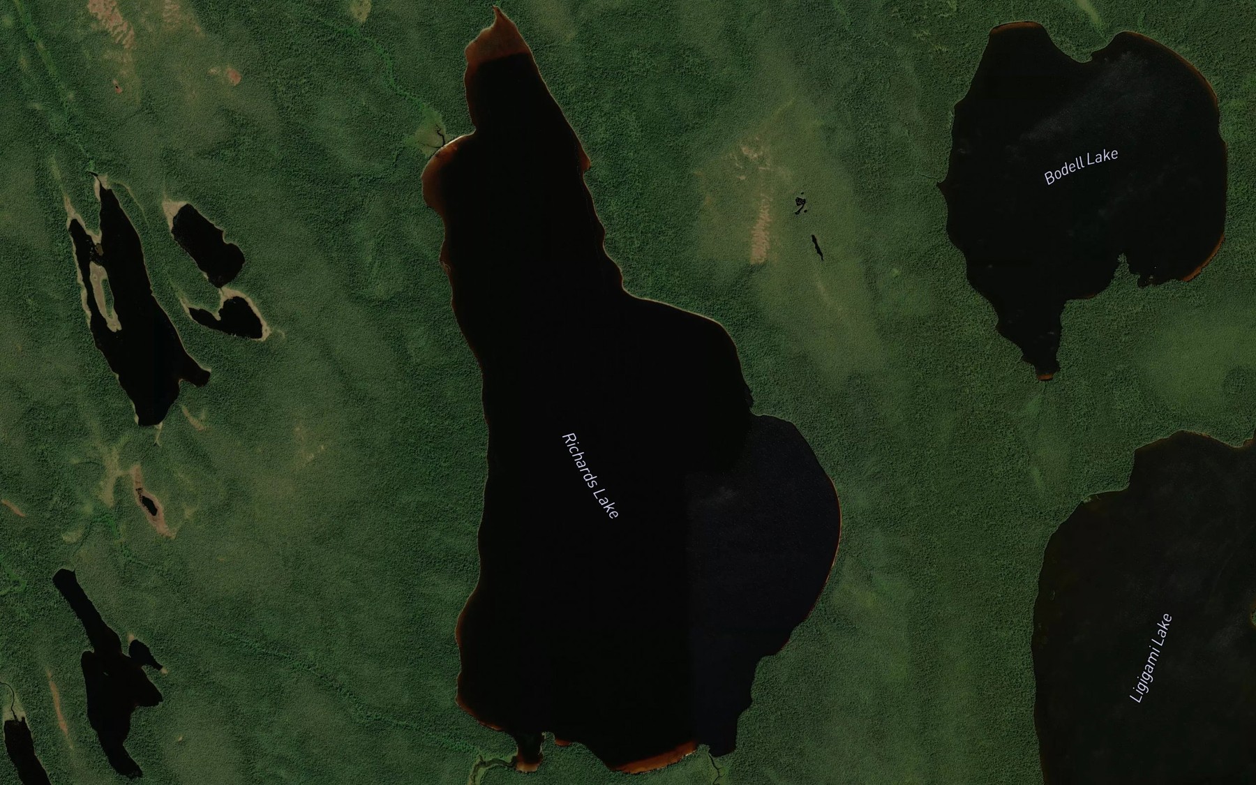 Satellite map of the Richards Lake