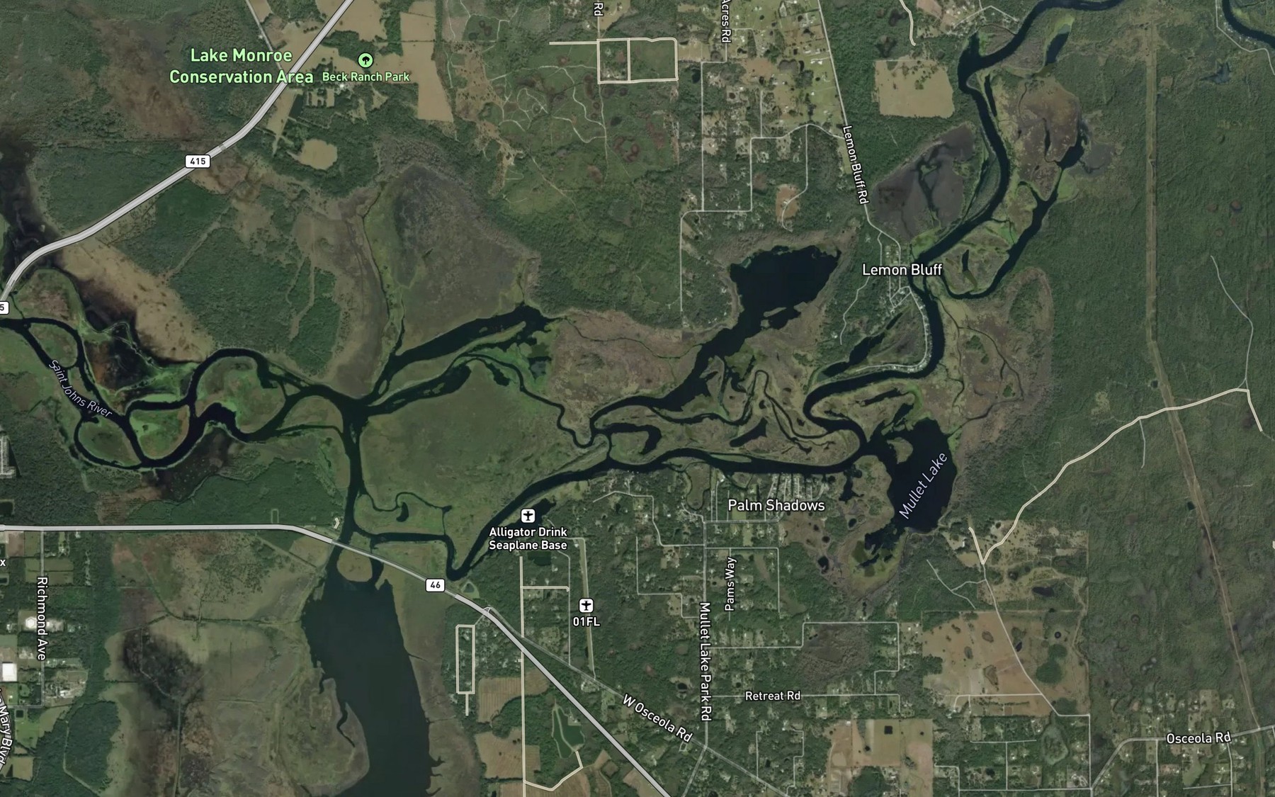 Satellite map of the Hickory Slough