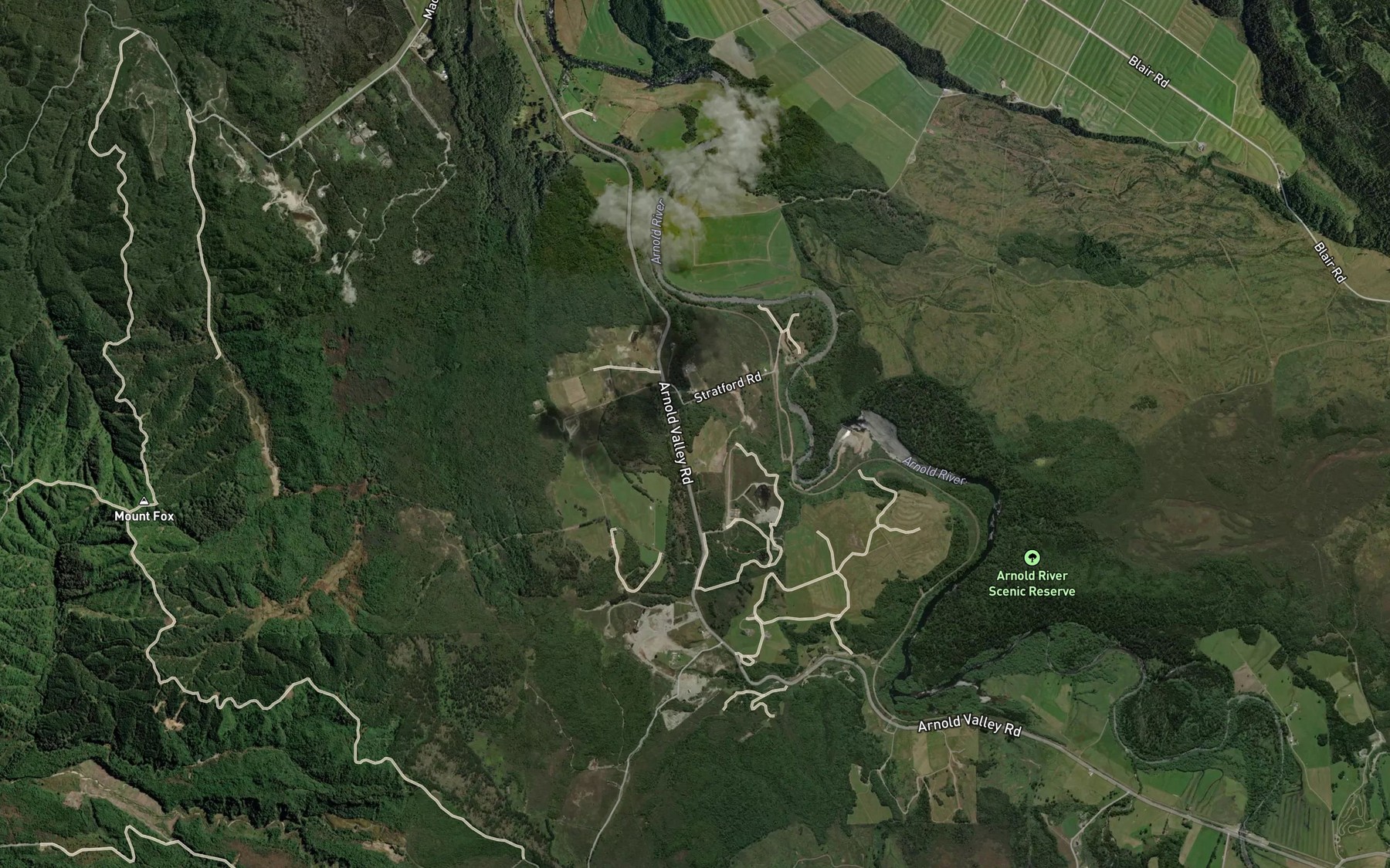 Satellite map of the Lewis Creek