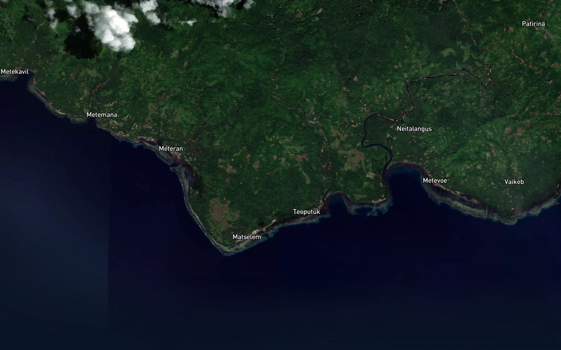 Satellite map of the Dantenge River