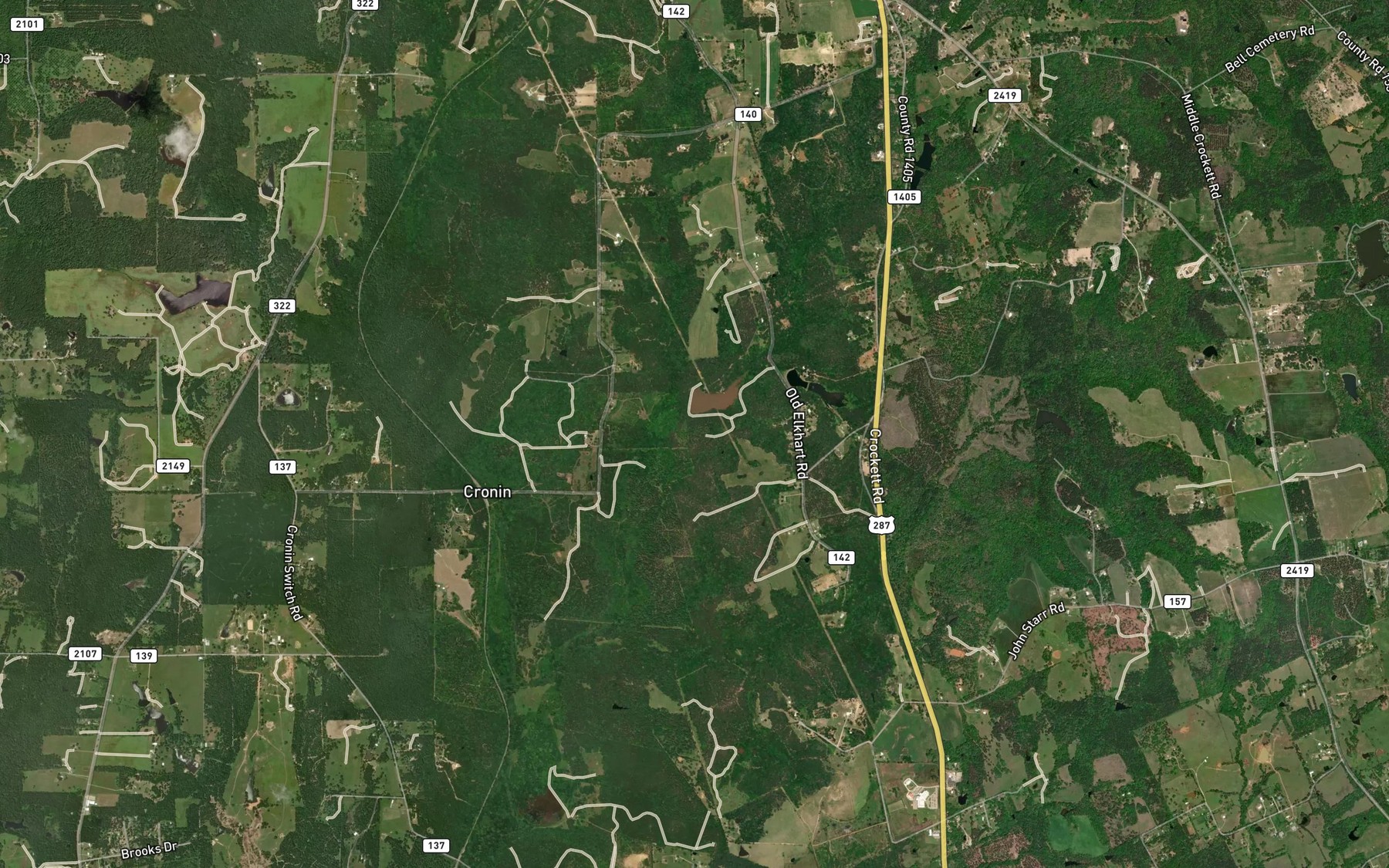 Satellite map of the Broyles Lake