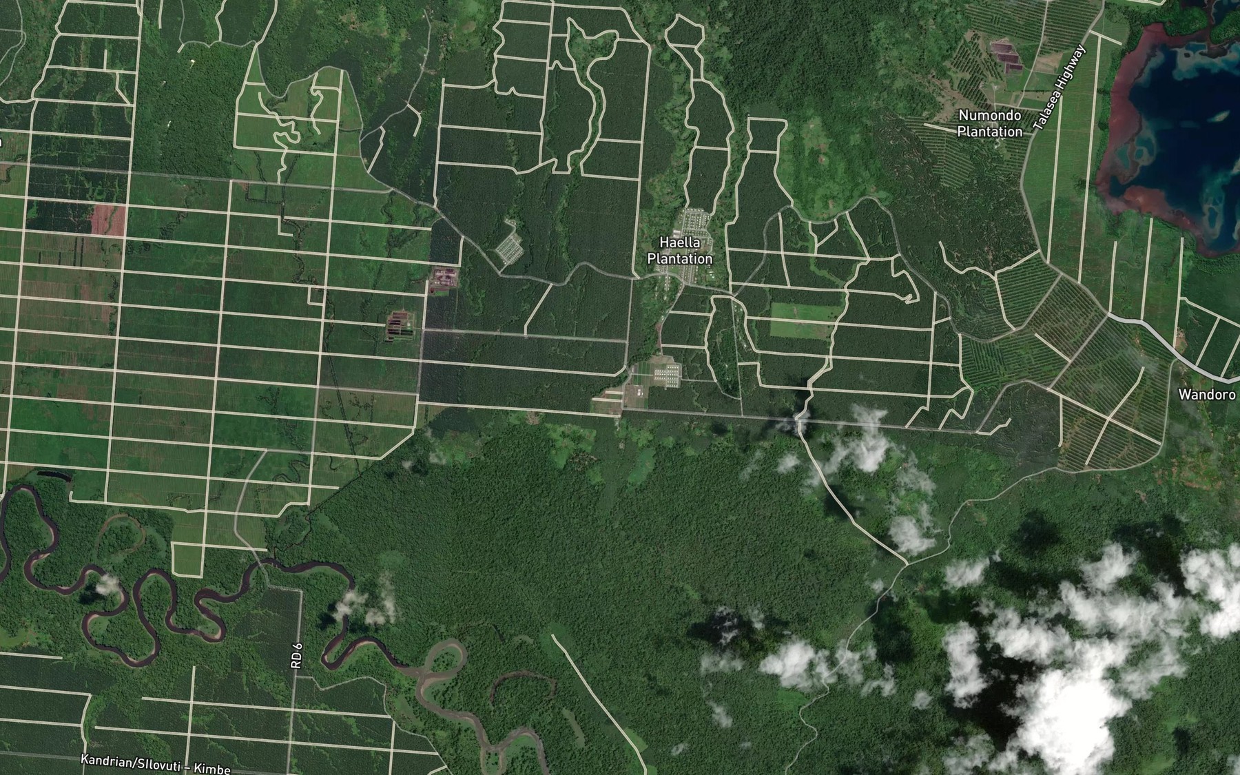 Satellite map of the Patu Creek