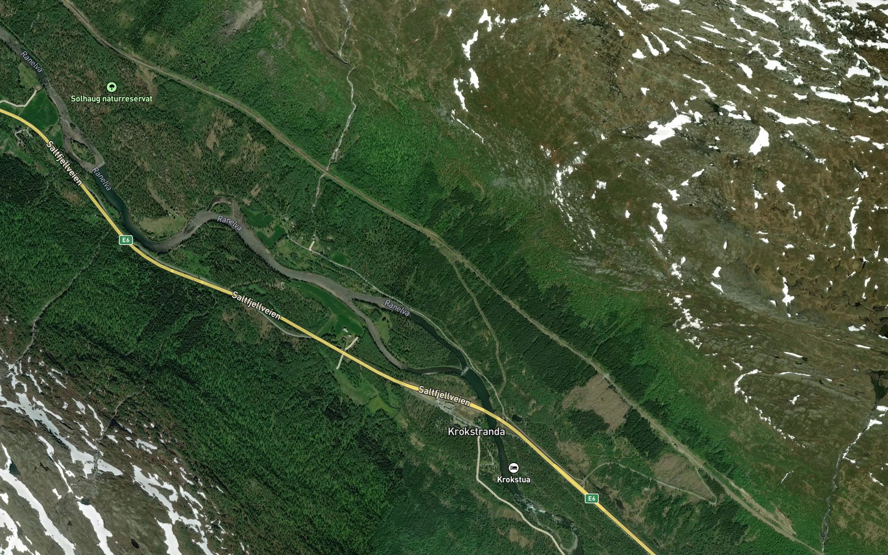 Satellite map of the Burbekken