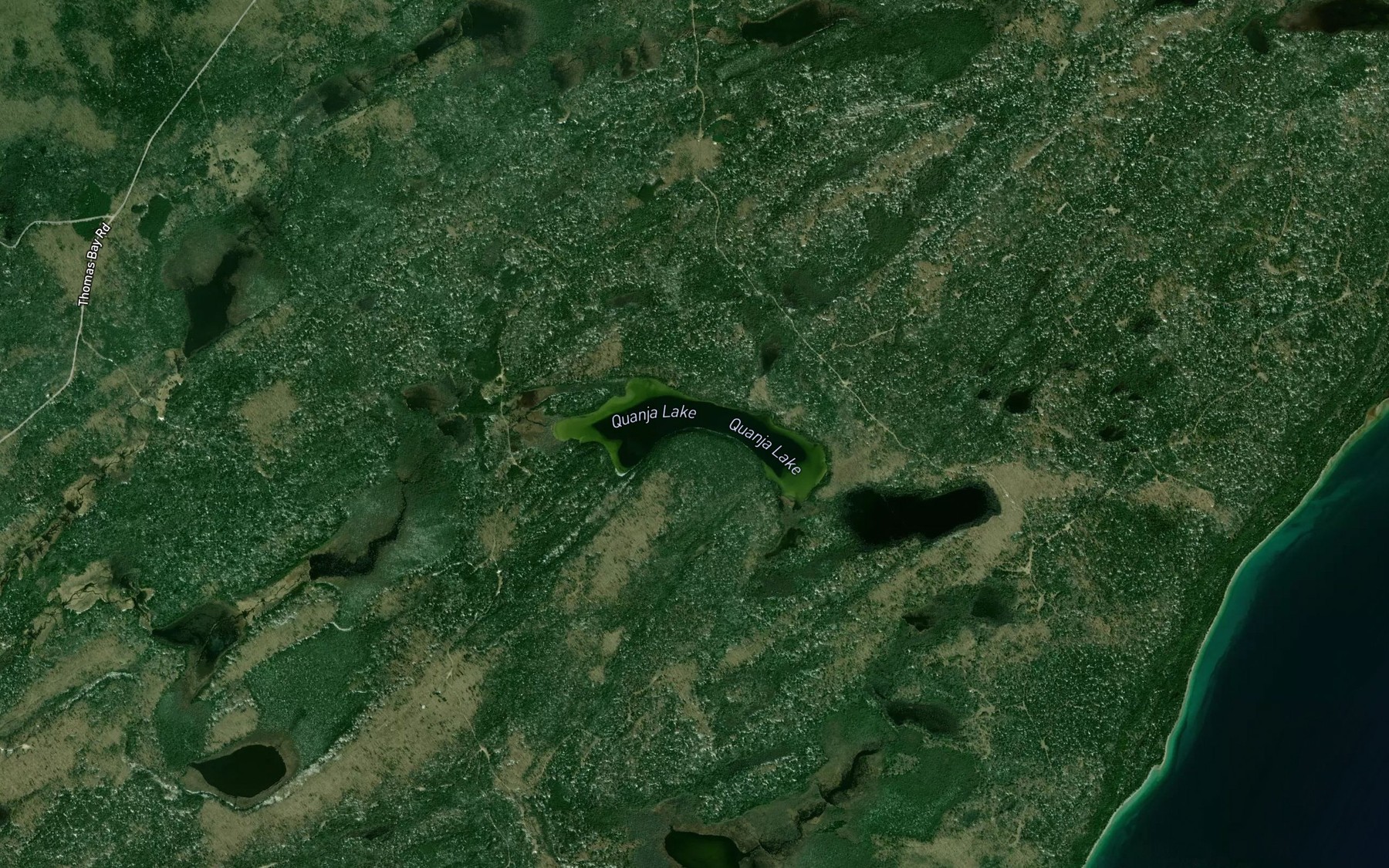 Satellite map of the Quanja Lake