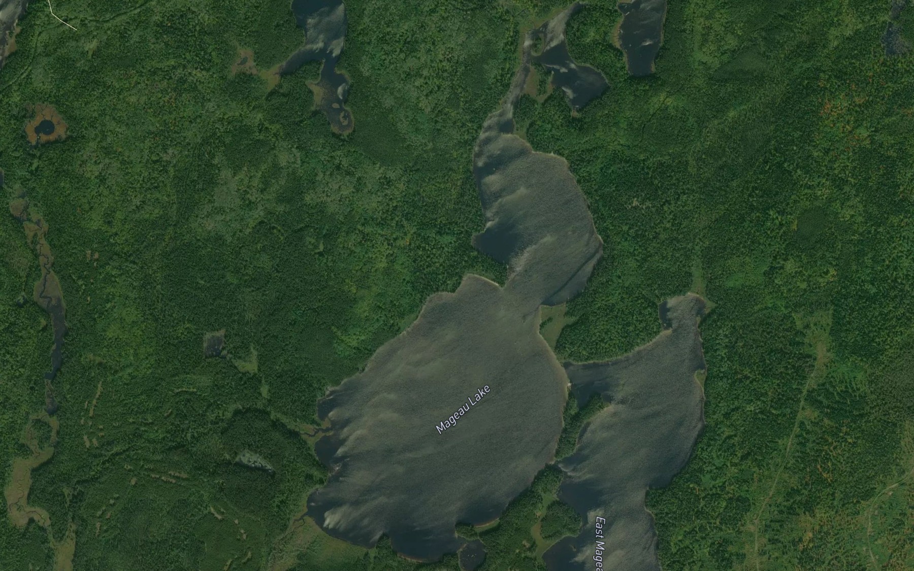 Satellite map of the Mageau Lake