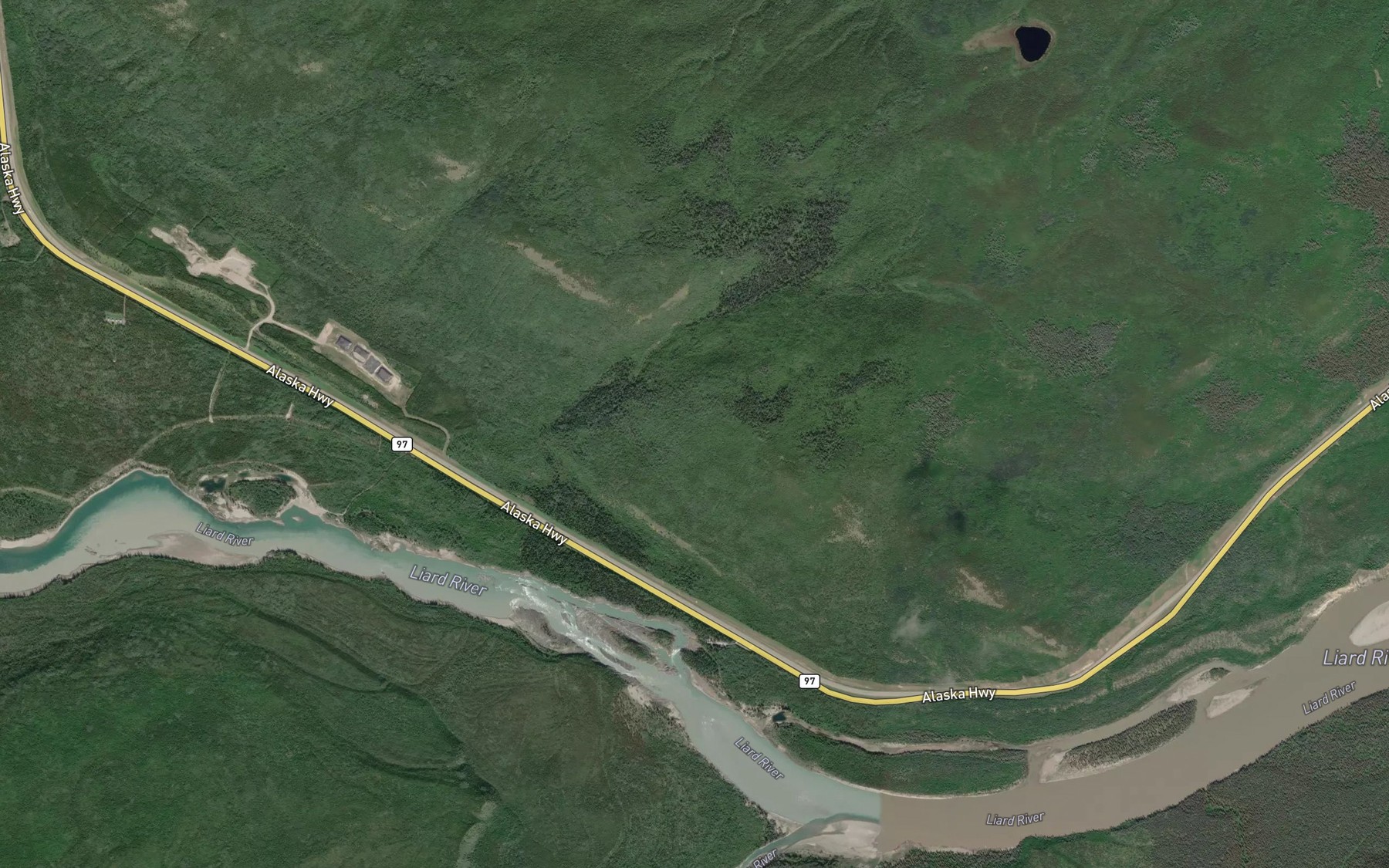 Satellite map of the Mountain Portage Rapids