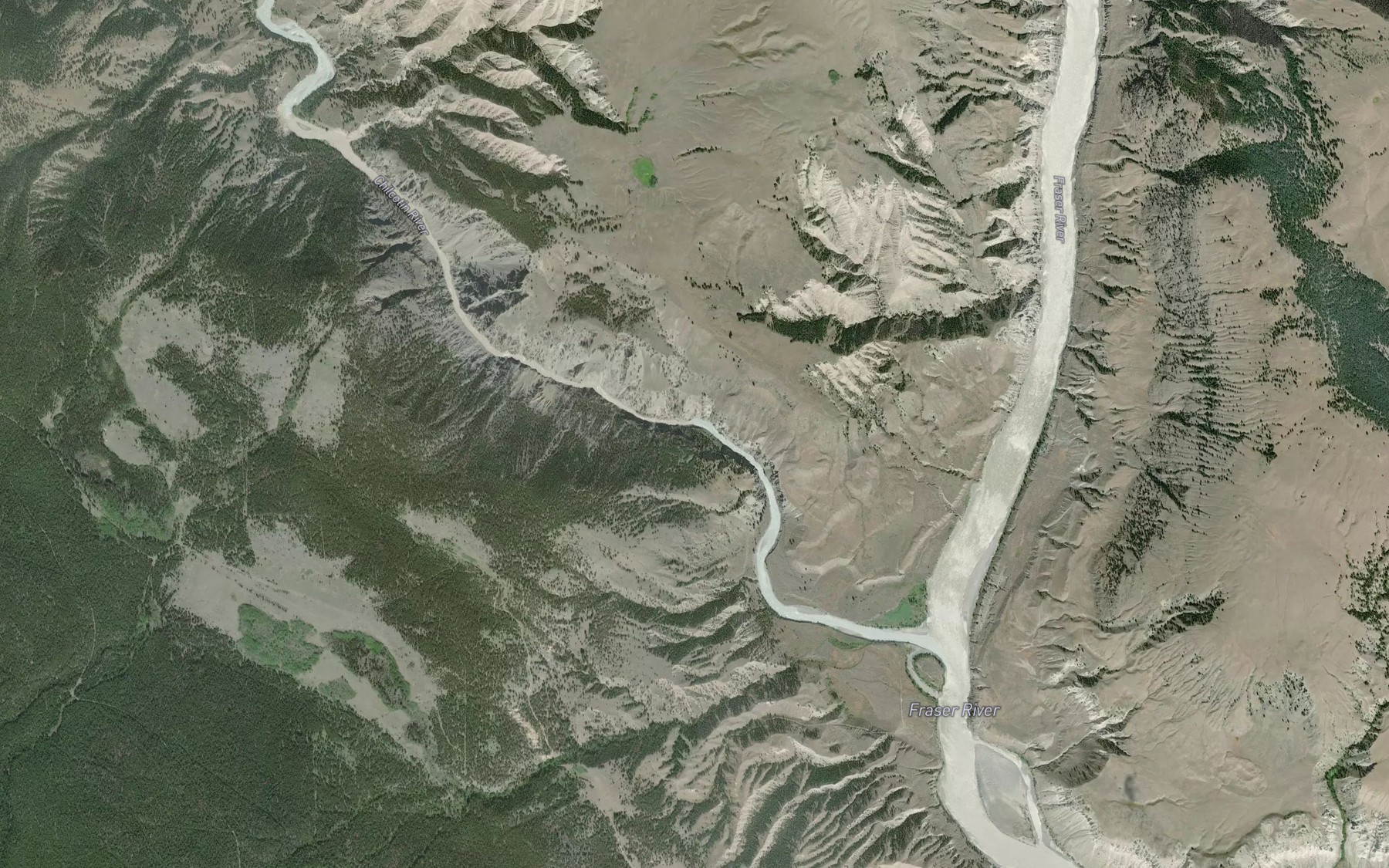 Satellite map of the Caboose Rapids