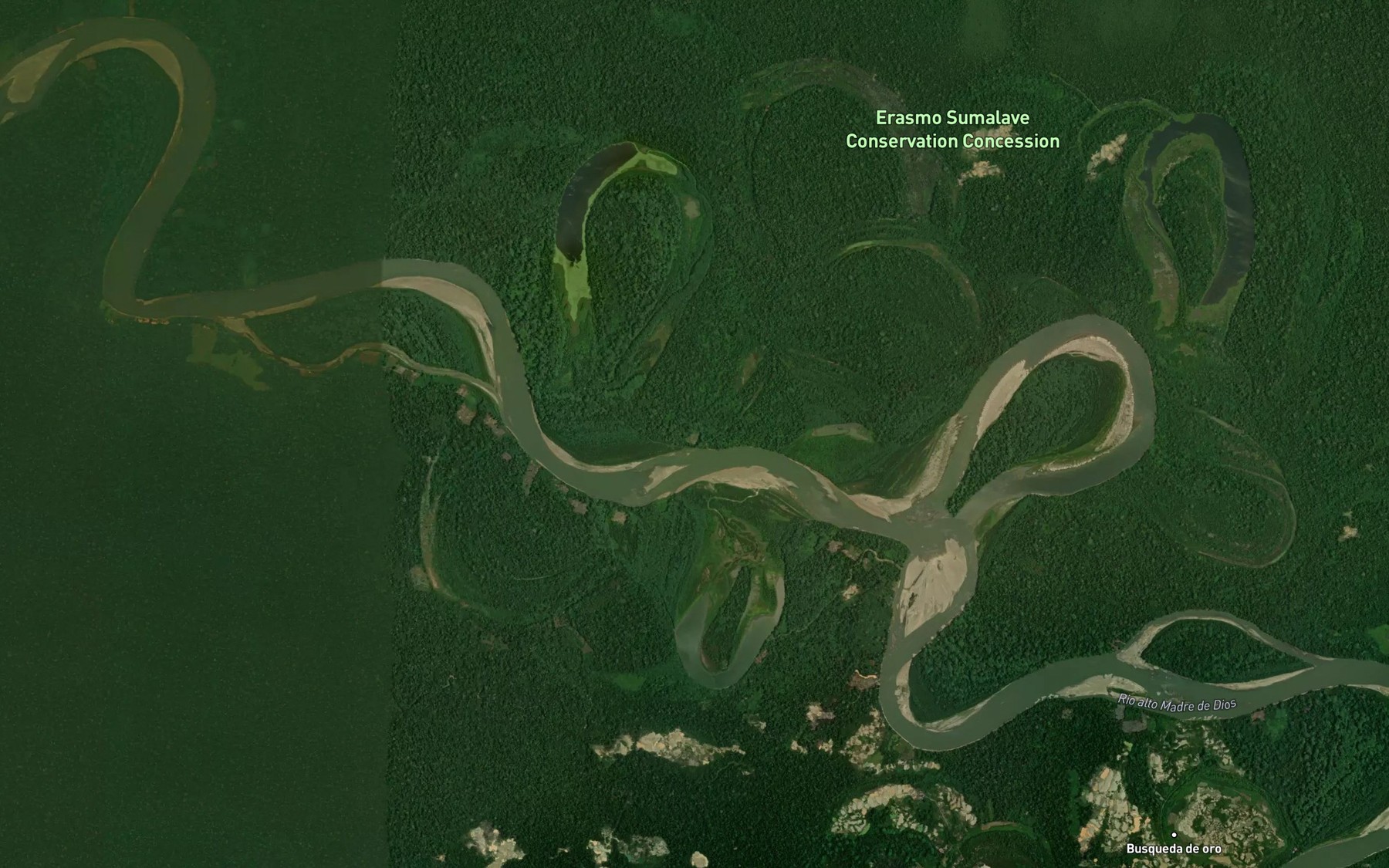 Satellite map of the Quebrada Fiscarrald