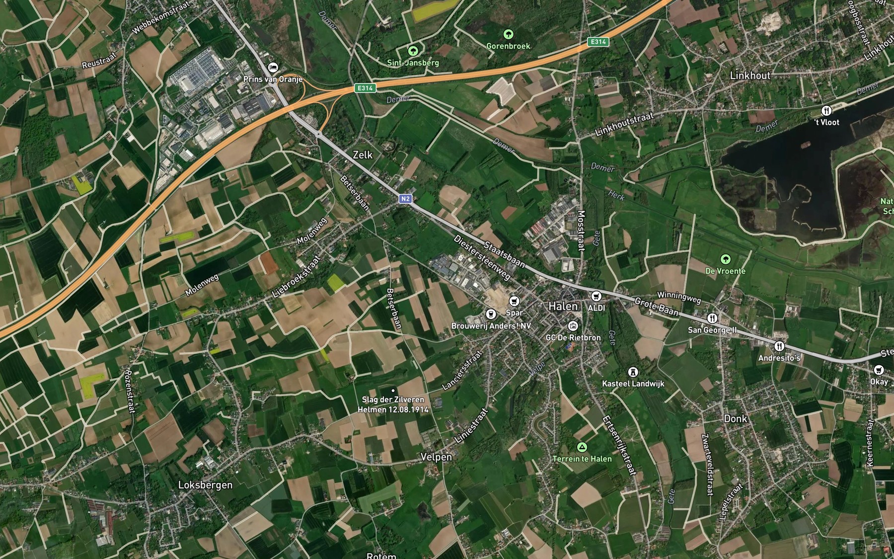 Satellite map of the Ketel Beek
