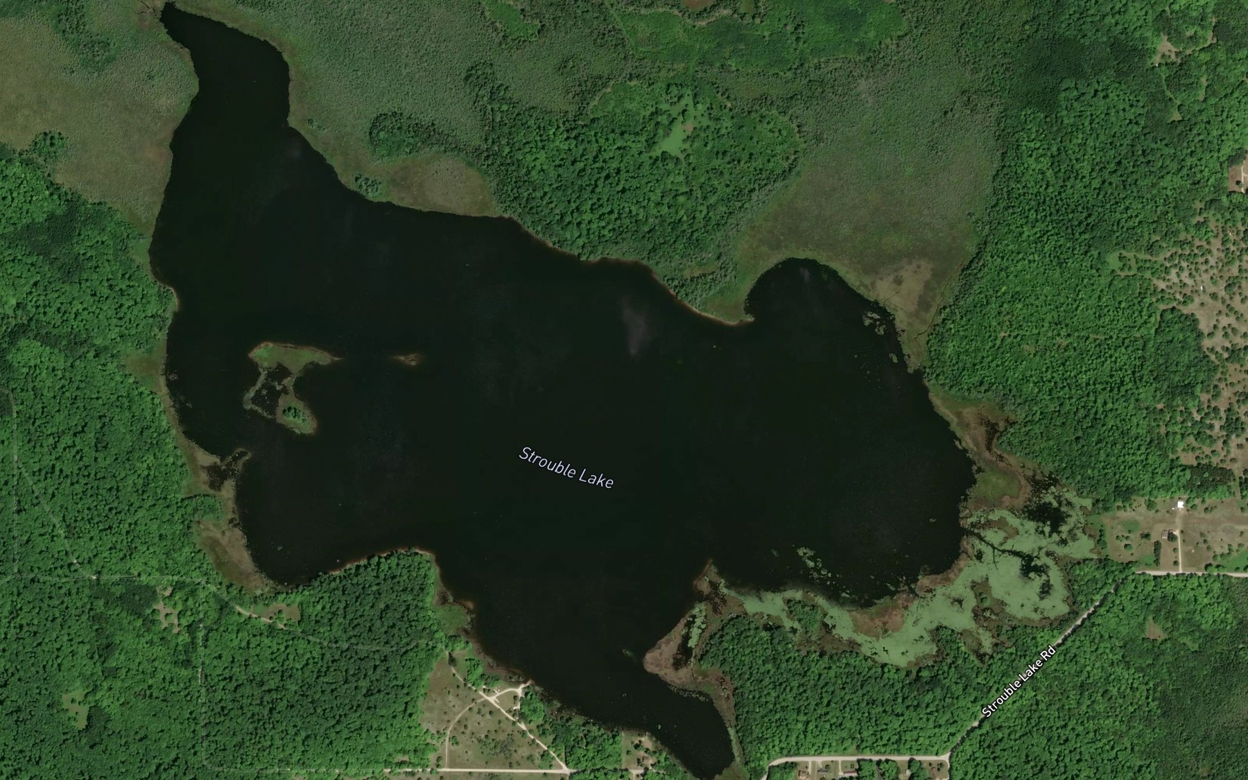 Satellite map of the Strouble Lake