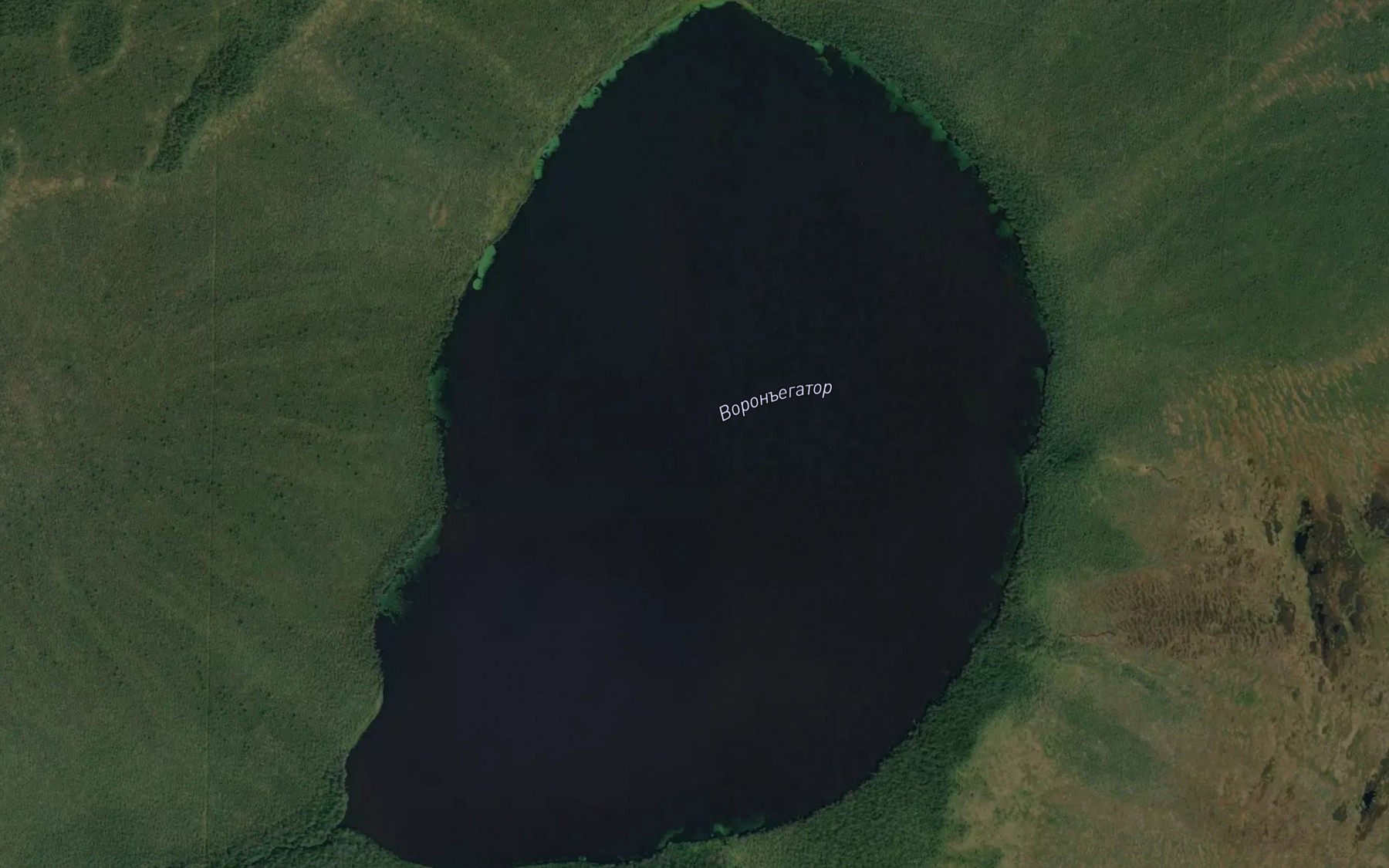 Satellite map of the Ozero Voron-Yega-Tor