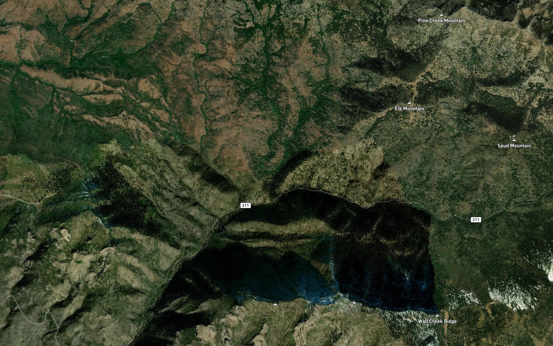Satellite map of the Skin Skin Creek
