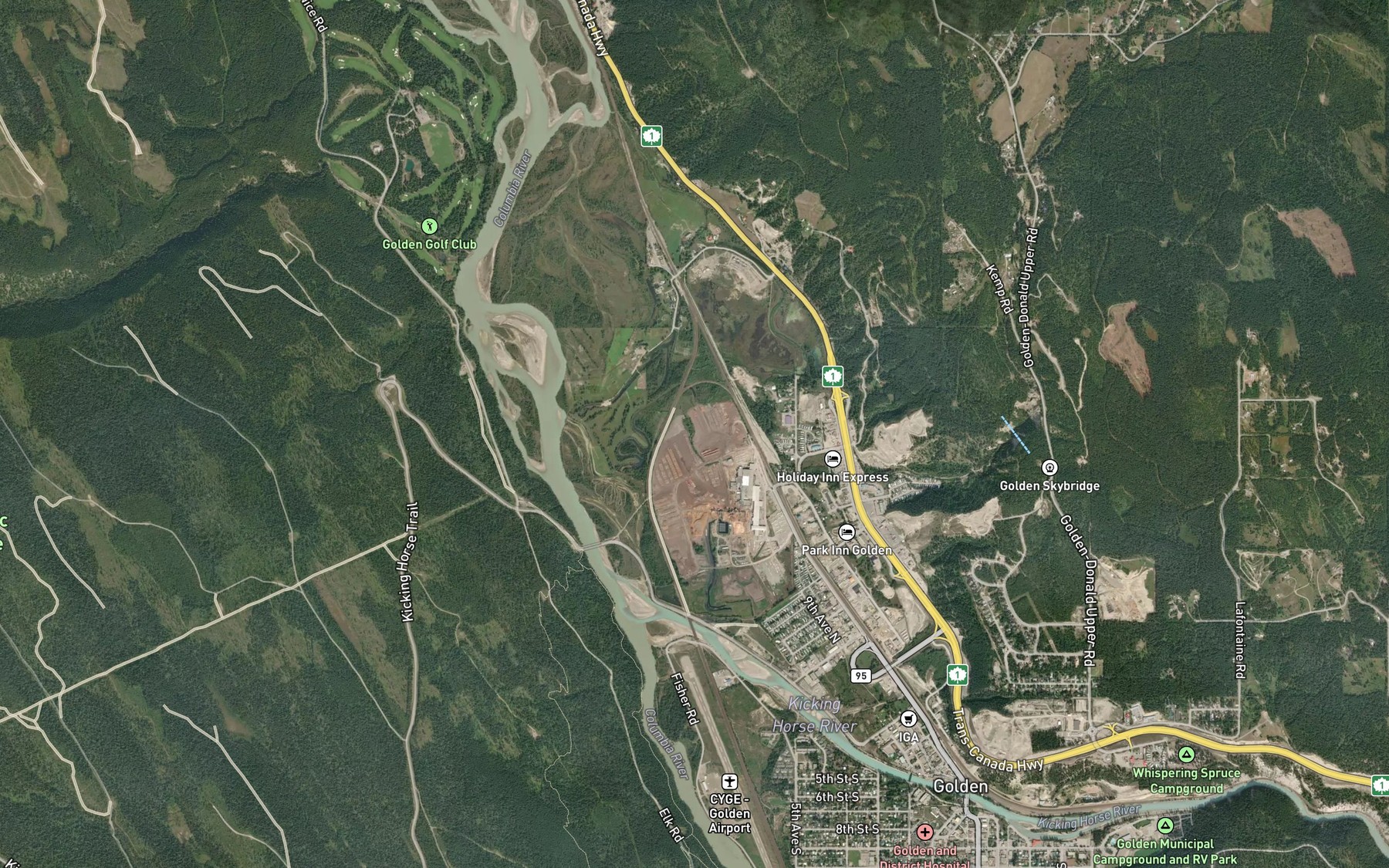 Satellite map of the Hospital Creek