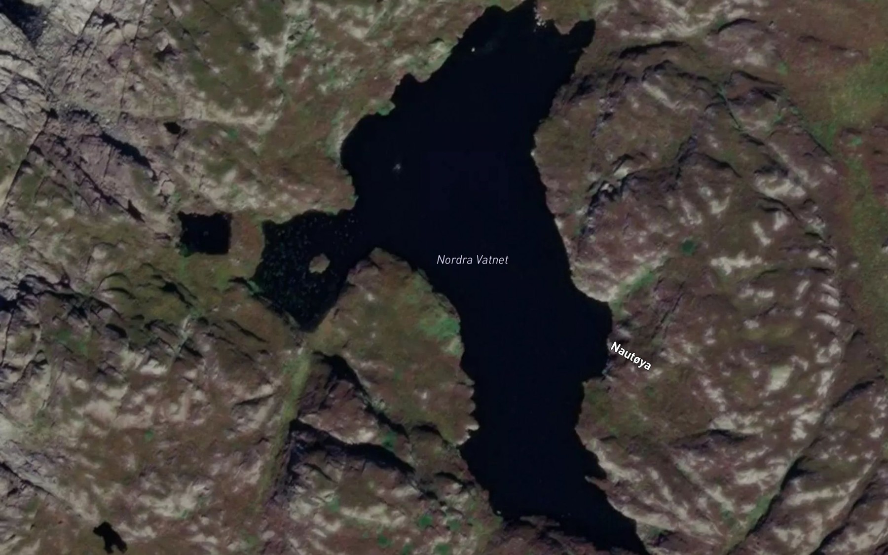 Satellite map of the Vatnet,nordra