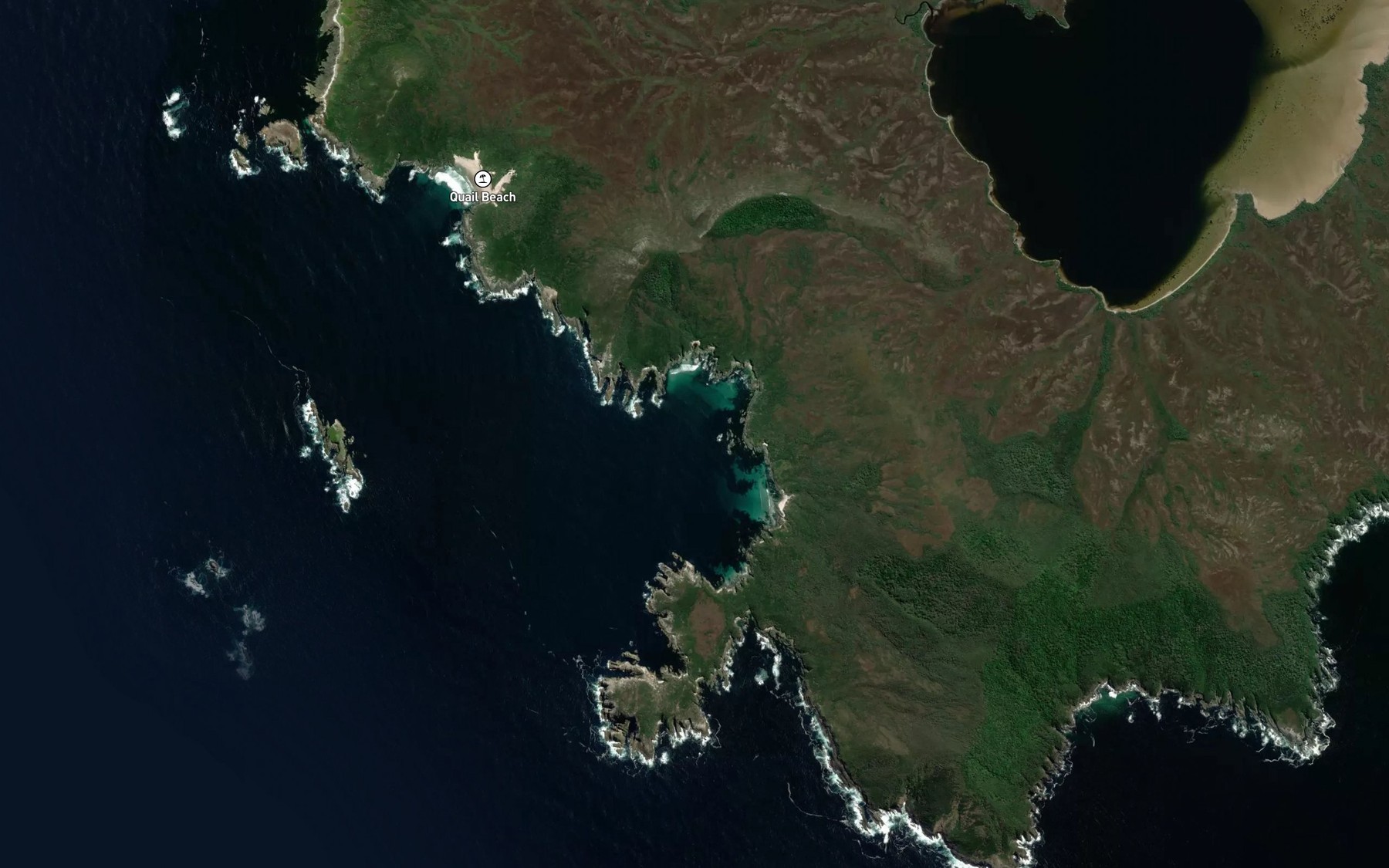 Satellite map of the South East Bight