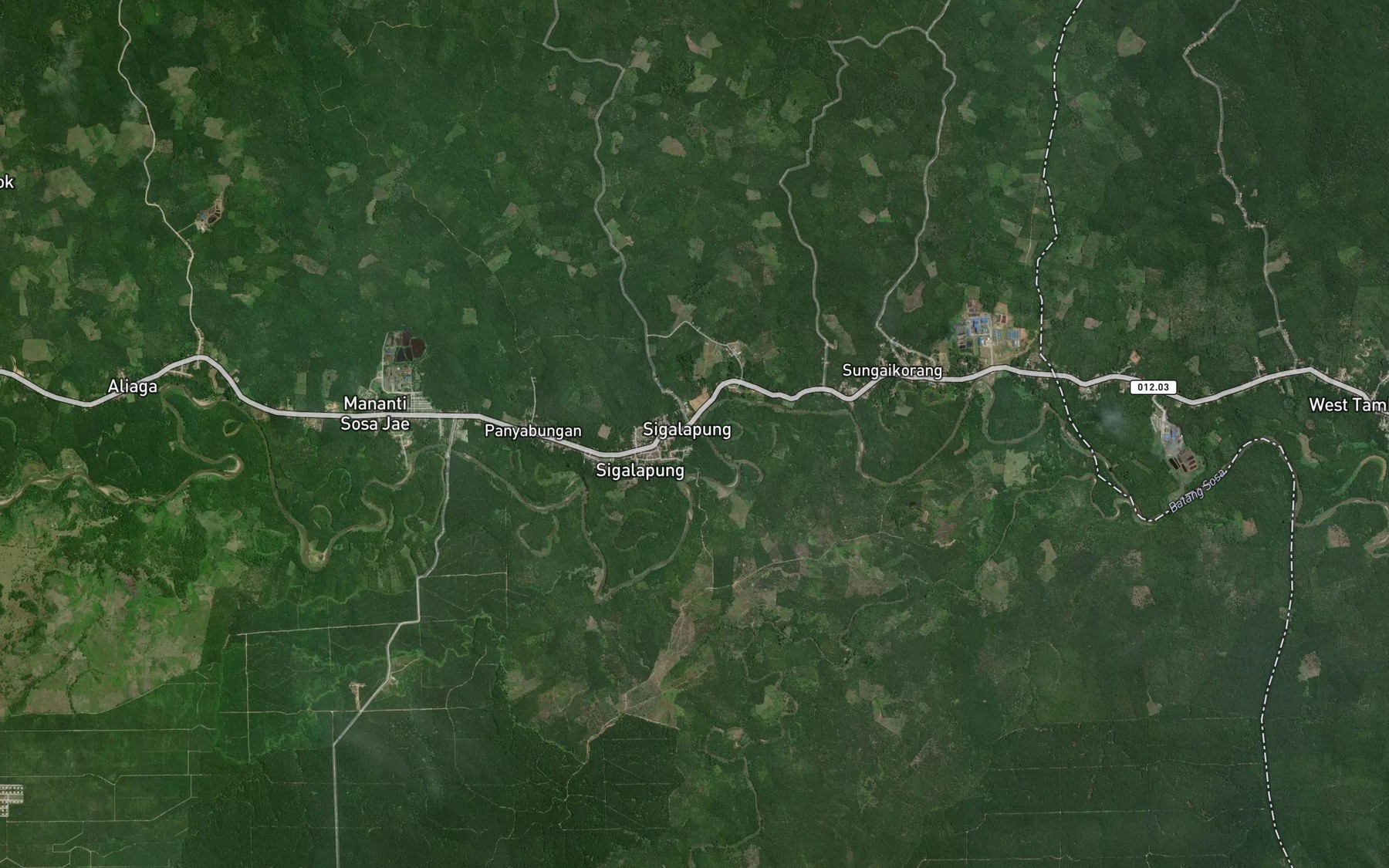 Satellite map of the Sungai Pisangkilat
